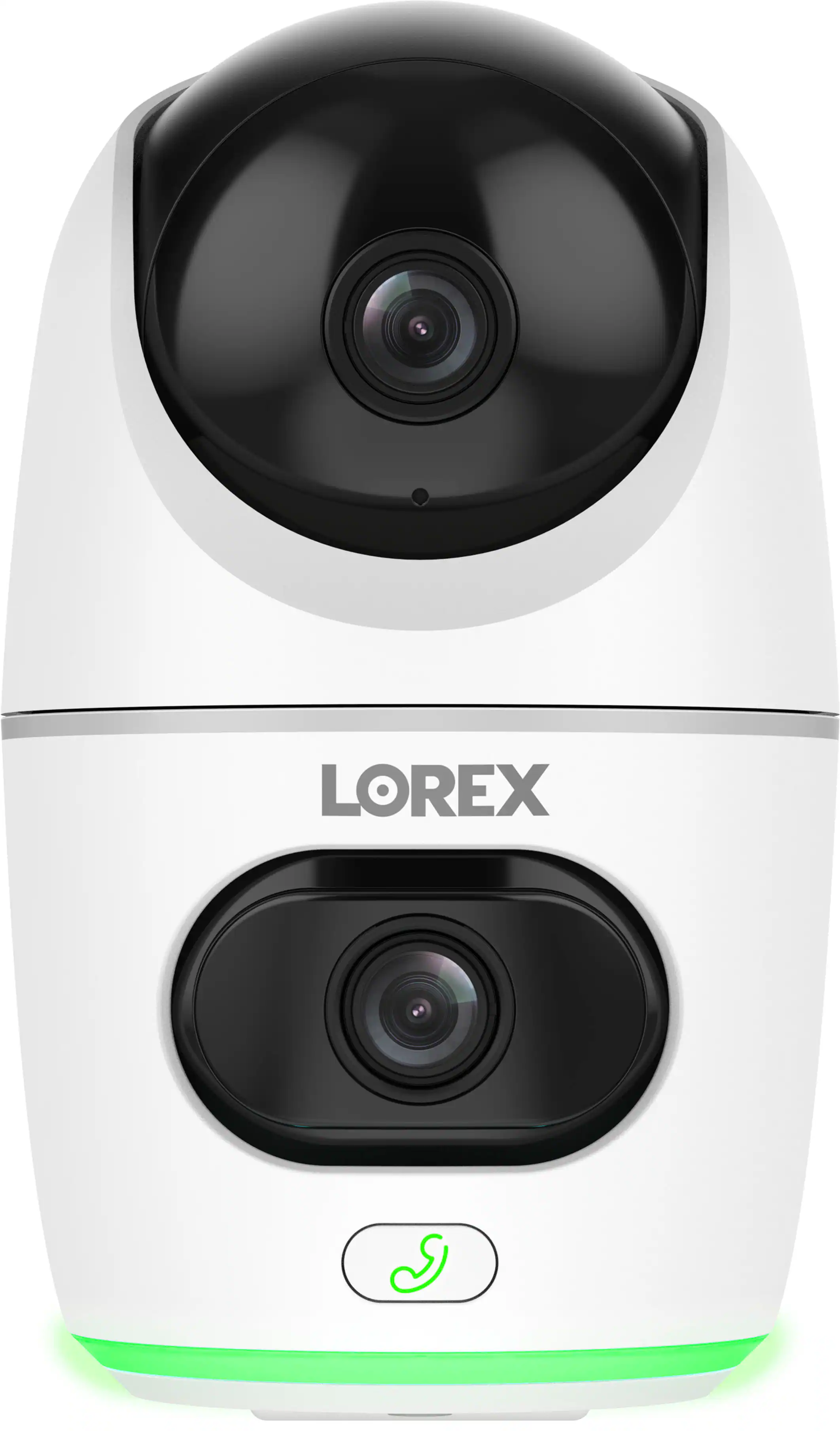 Lorex - 2K Dual Lens Indoor Pan-Tilt Wi-Fi Security Camera - White