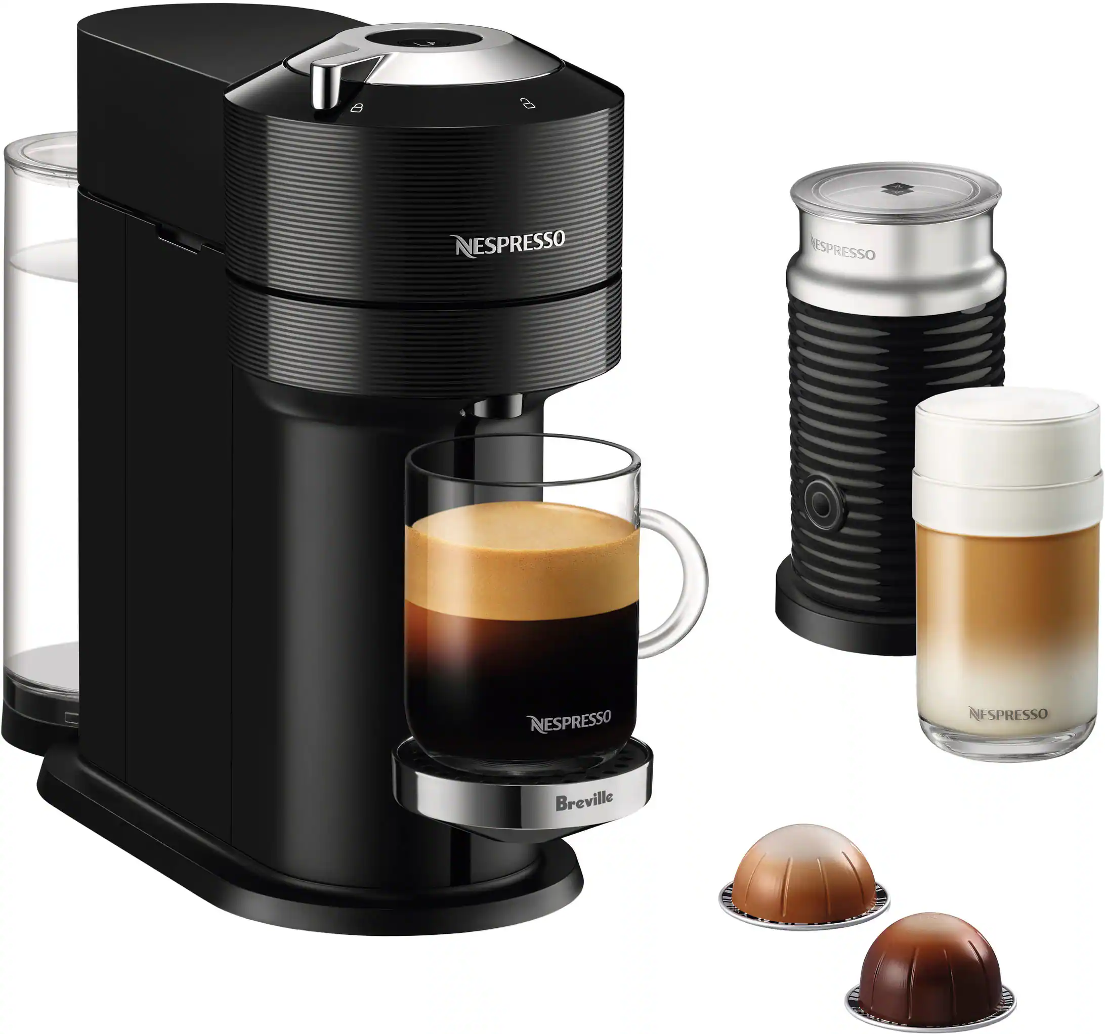 Nespresso - Vertuo Next Premium by Breville with Aeroccino3 - Classic Black