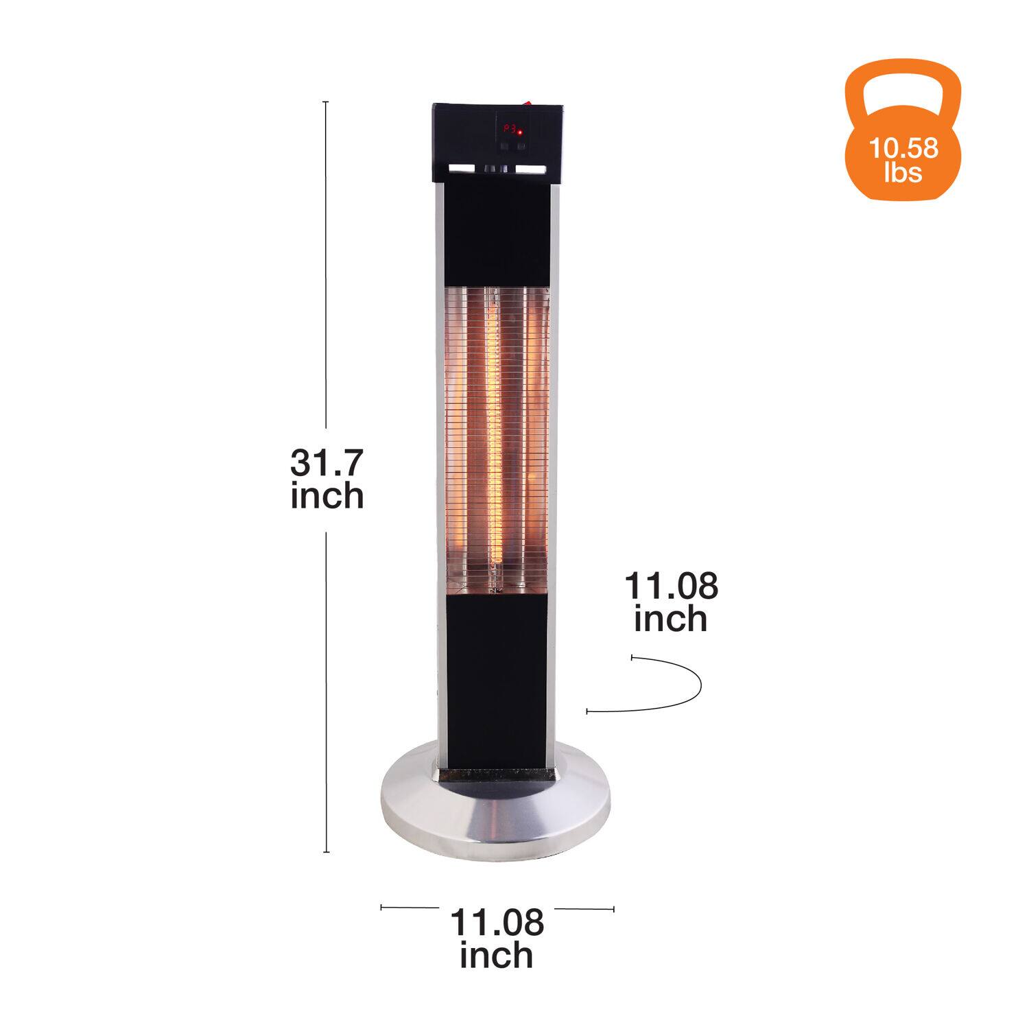 Lifesmart - Outdoor Infrared Tower Heater - Black - Image 3