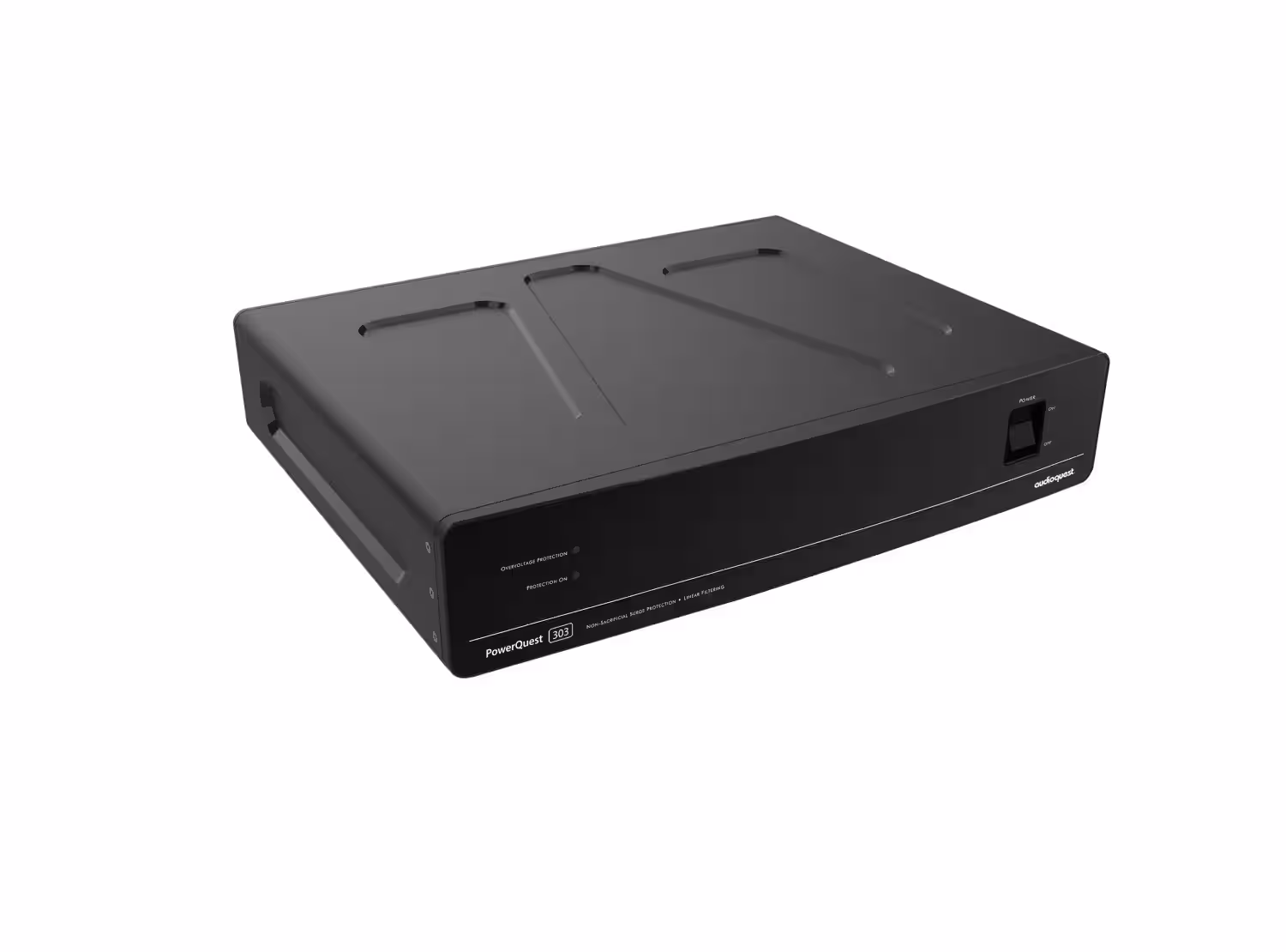 AudioQuest - PowerQuest 303 12-Outlet Unlimited Joules Non-Sacrificial Surge Protector, Includes PQ-415 Power Cable - Black