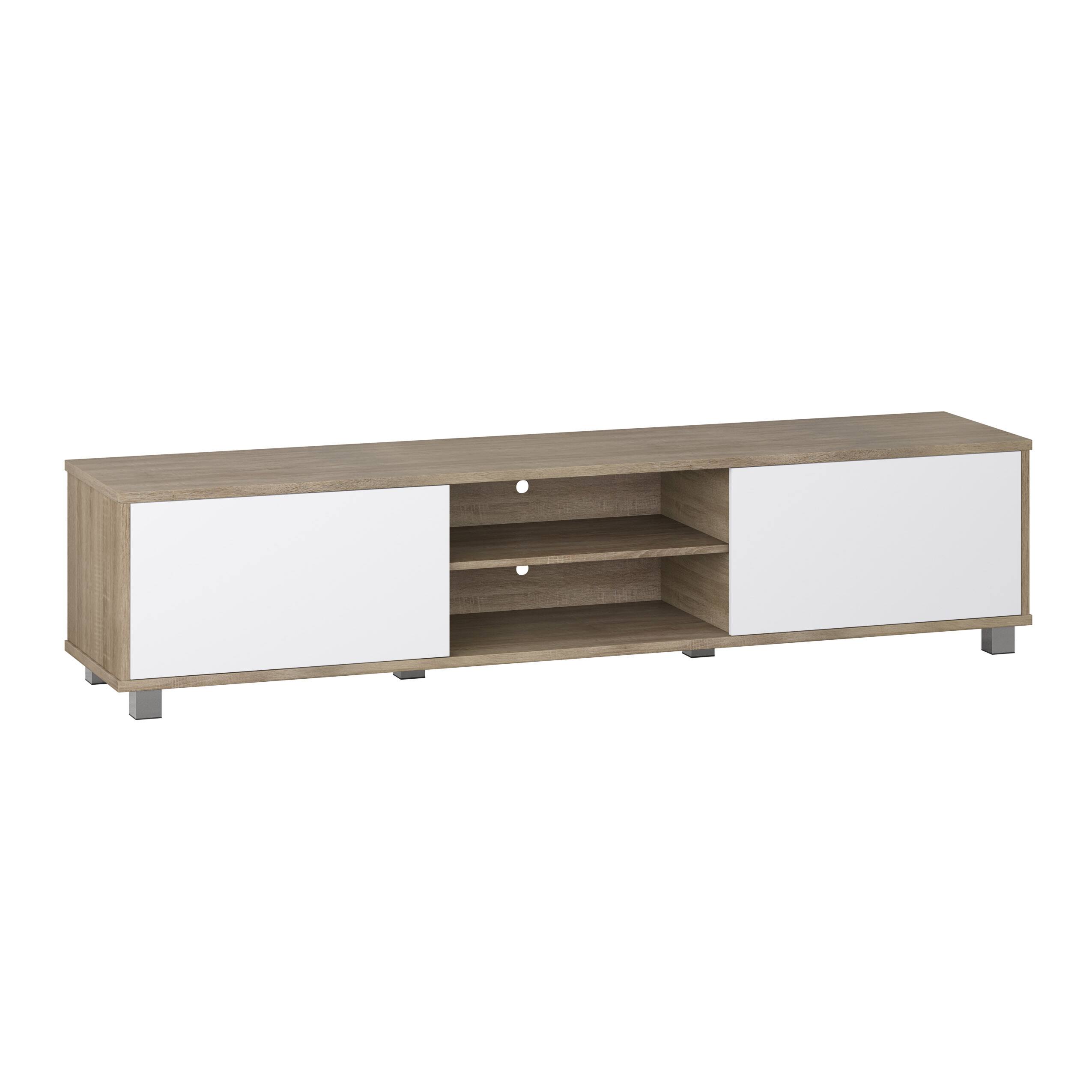 CorLiving - Hollywood Collection TV Stand with Open and Closed Cabinets for Most TVs up to 85" - White - Image 13