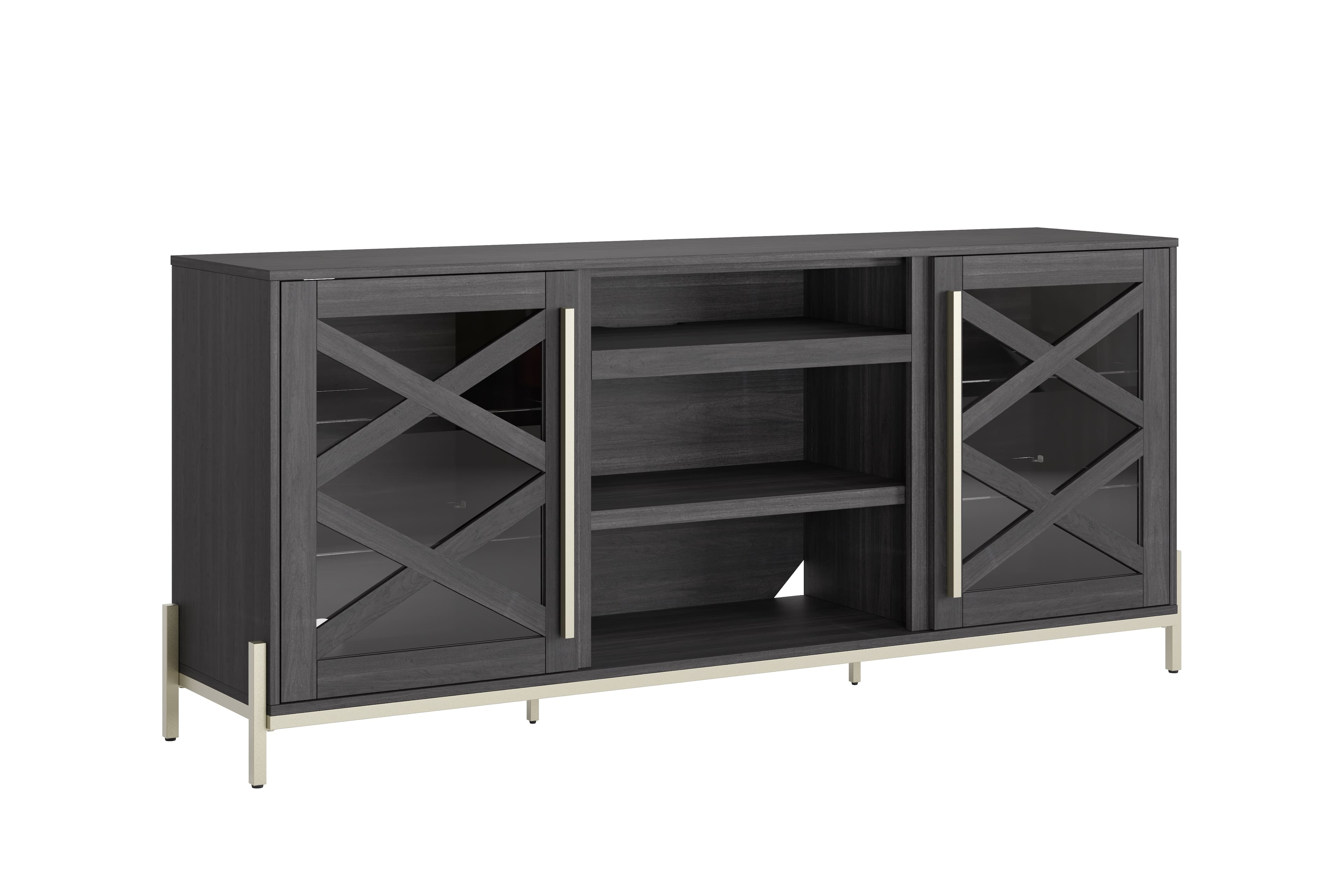 Whalen Furniture - Adelia 65in TV Console - Dark Steel Gray - Image 2