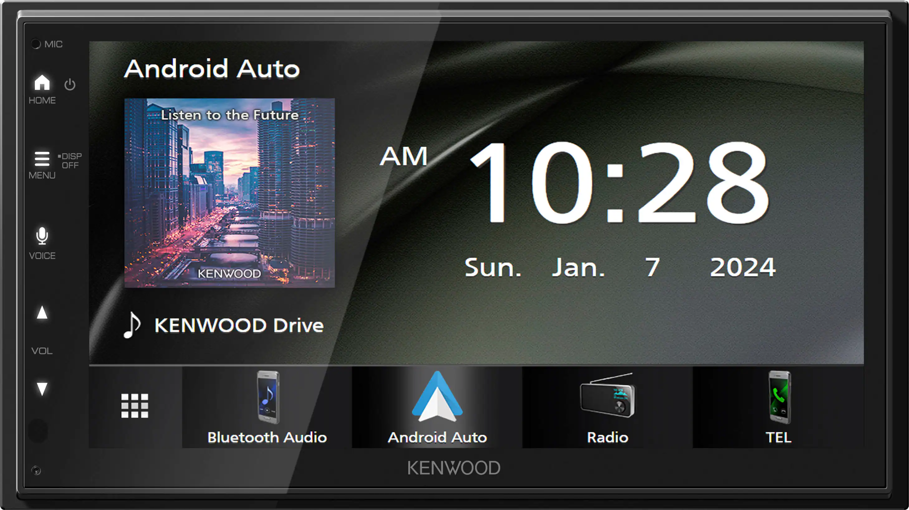 Kenwood - 6.8" - Wireless Apple CarPlay and Android Auto Bluetooth Digital Multimedia Receiver - Black