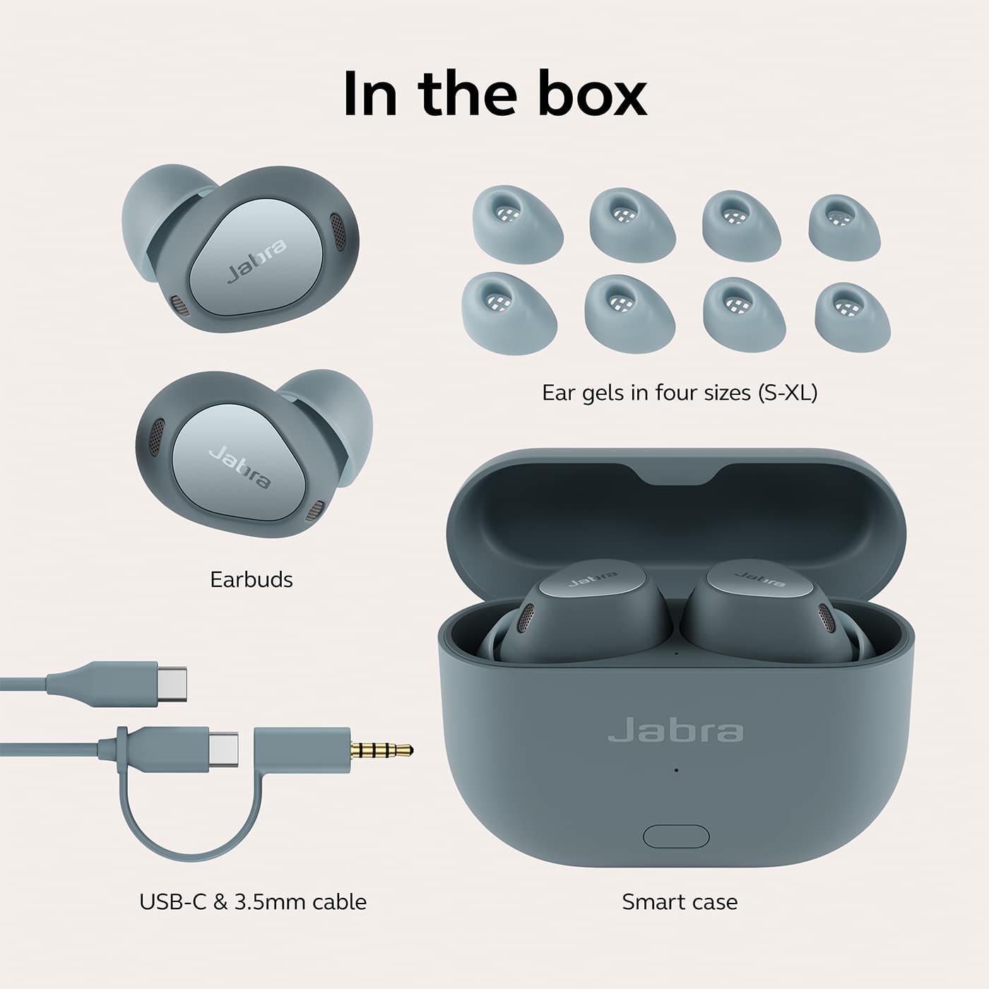 Jabra - Elite 10 Gen 2 Dolby Atmos Noise Cancelling Wireless In-ear Headphones with Smart Case - Denim - Image 5