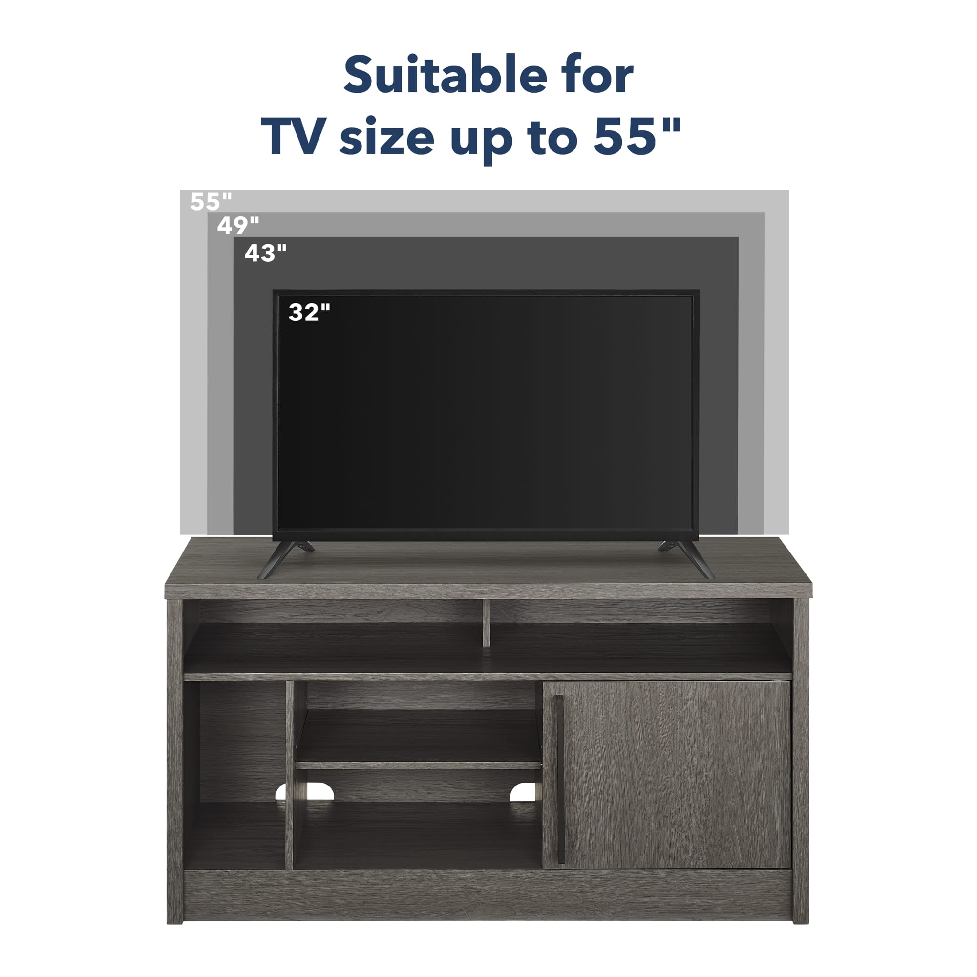Insignia™ - TV Stand for Most TVs Up to 55” with Gaming Nook - Dark Gray - Image 9