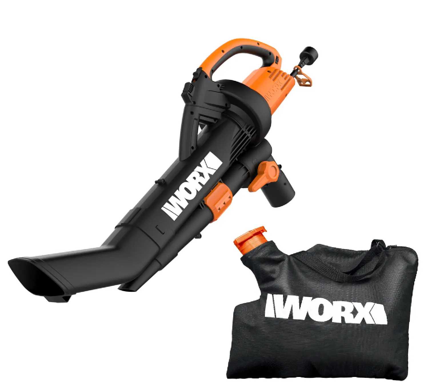 WORX - WG509 12 Amp TRIVAC 350CFM Corded Blower and Vaccum or Mulcher - Black