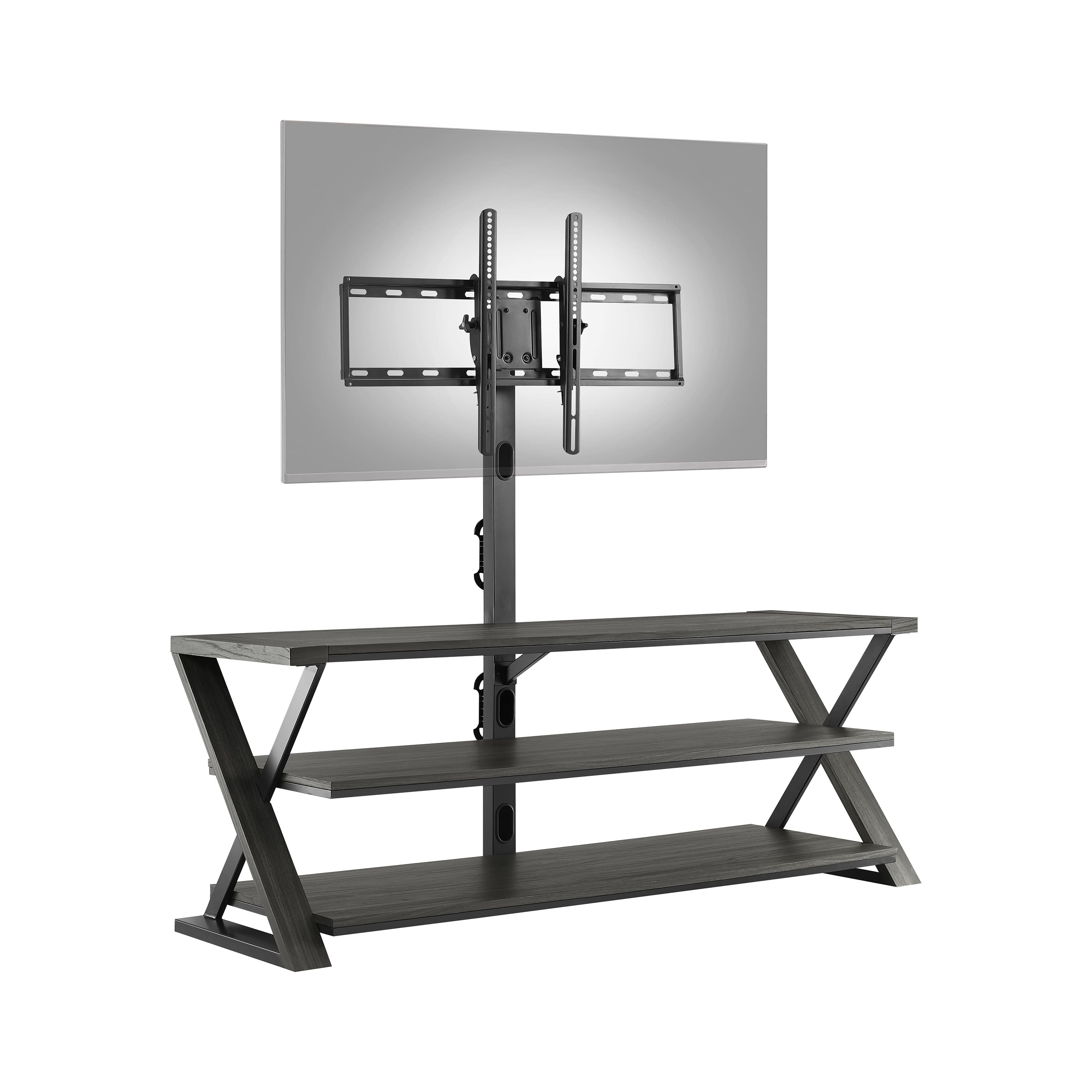 Insignia™ - 3-in-1 TV Stand for Most TVs Up to 70” - Charcoal Gray - Image 2
