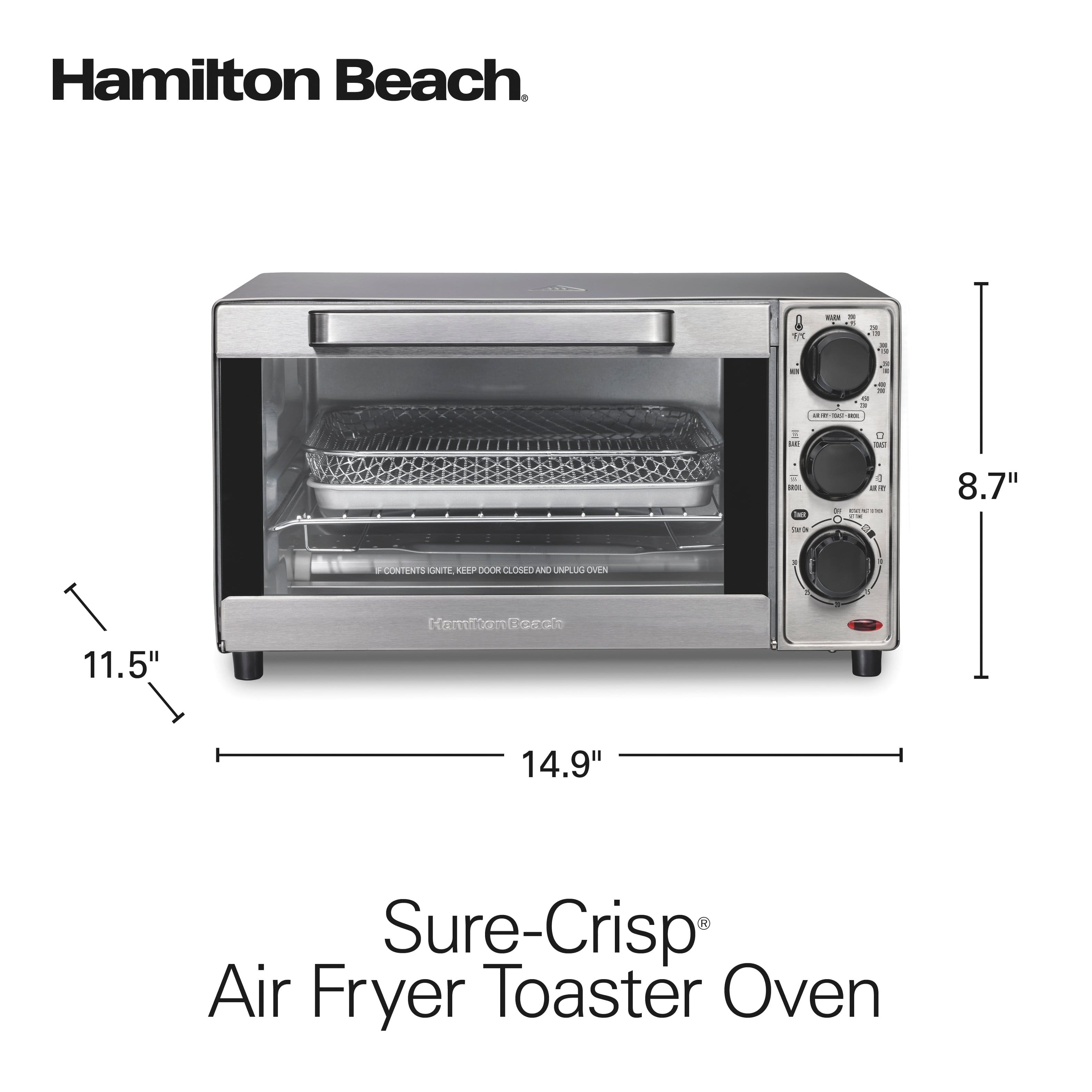 Hamilton Beach - Sure-Crisp 4-Slice Air Fryer Toaster Oven - Stainless Steel - Image 7