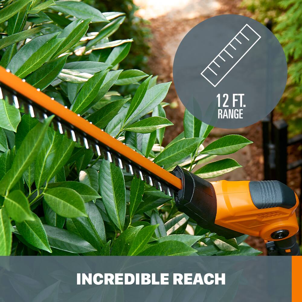 WORX - 20V Power Share Cordless 20V 20" 2-in-1 Hedge Trimmer - Black - Image 4