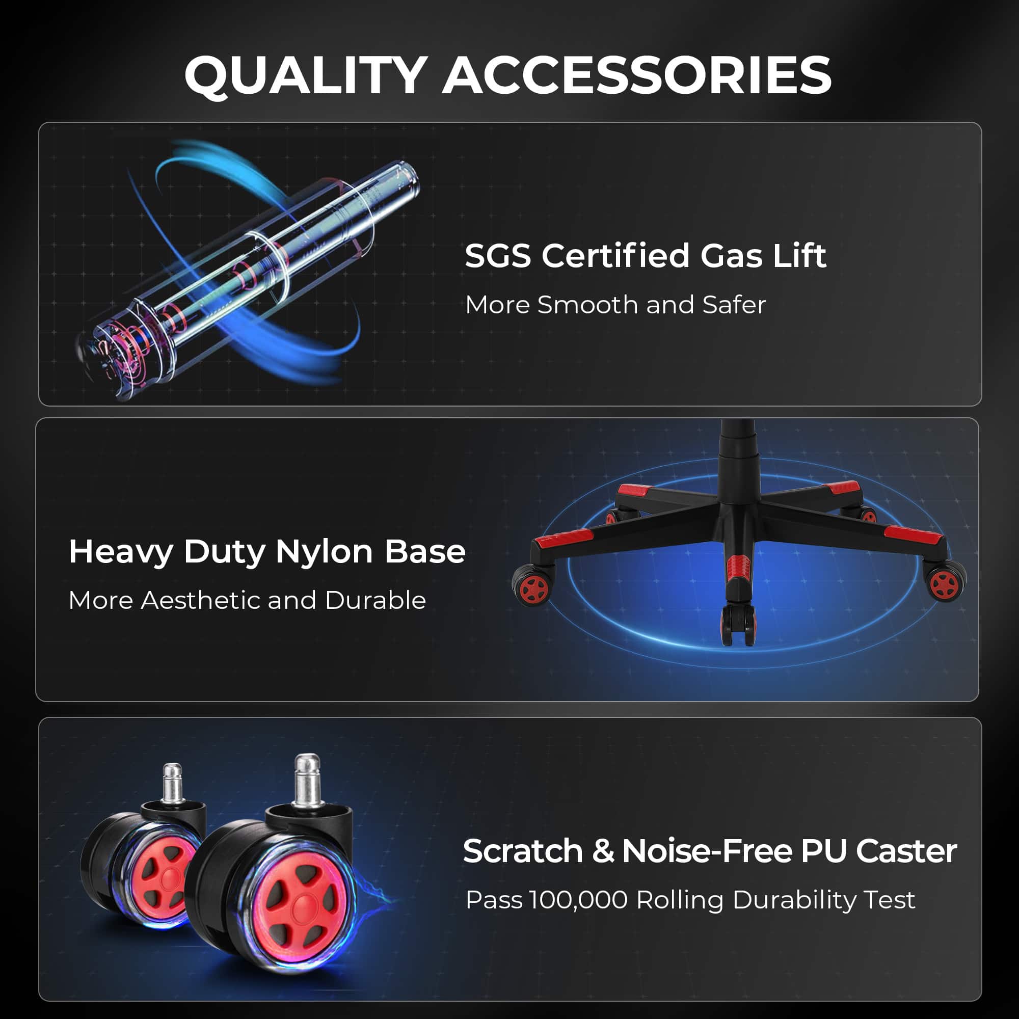 GTPlayer - F59 Racing Style Gaming Chair with Footrest - Red - Image 2