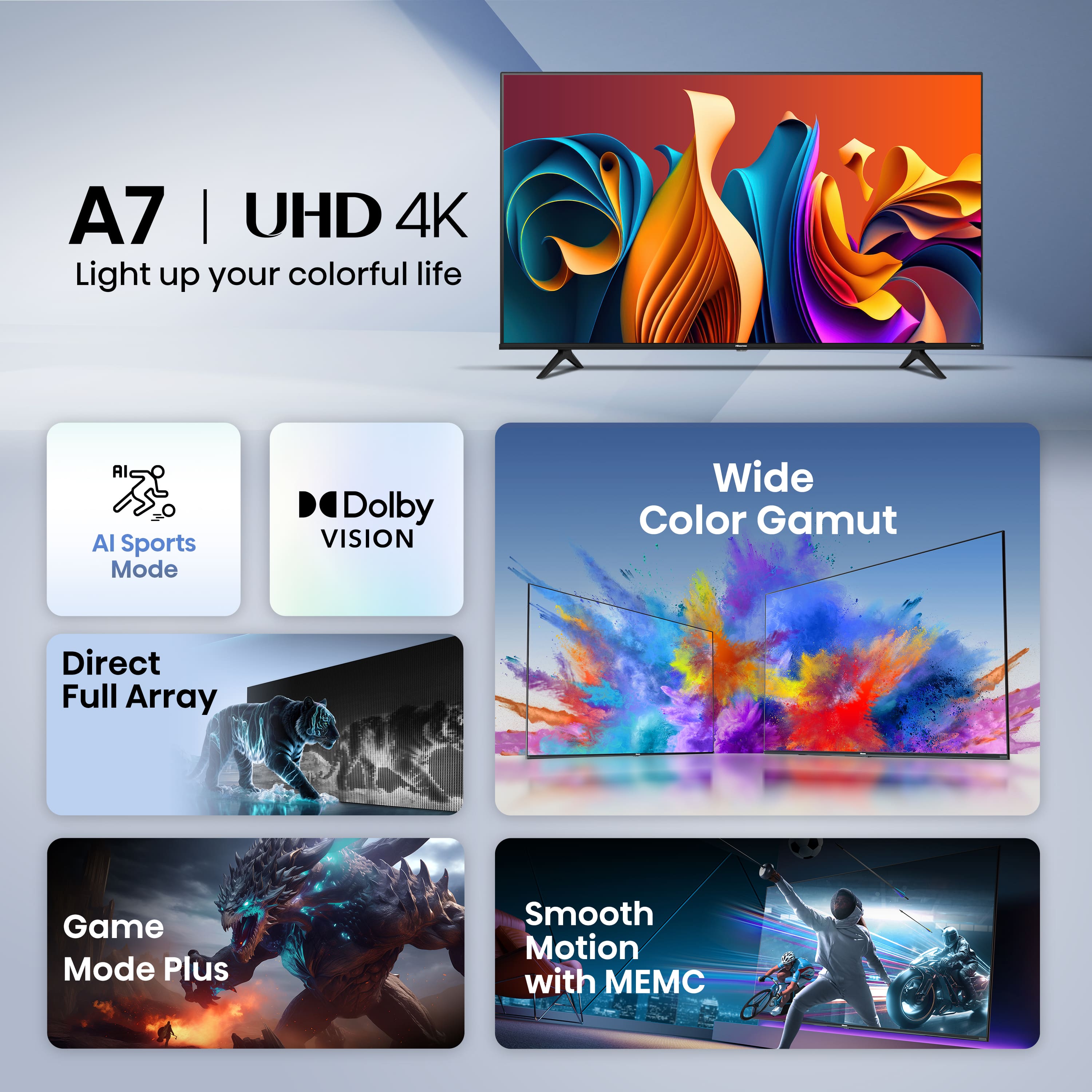 Hisense - 65" Class A7 Series LED 4K UHD HDR WCG Smart Google TV (2024) - Image 3