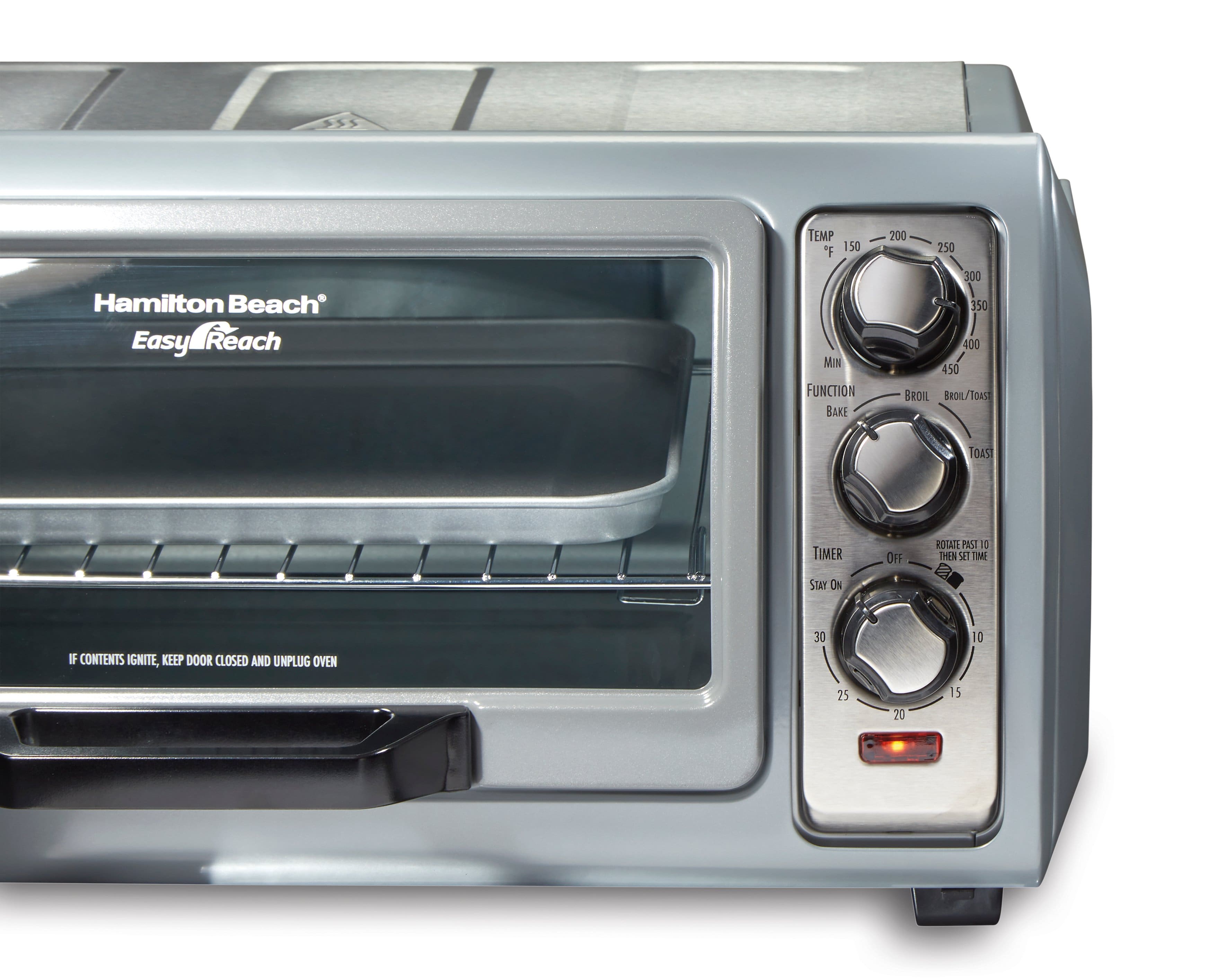 Hamilton Beach - Easy Reach Toaster Oven with Roll-Top Door - Silver - Image 3