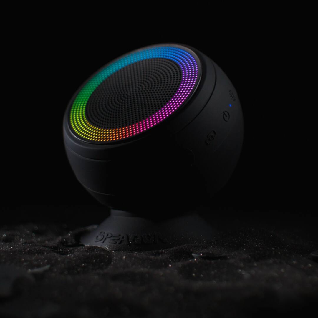 Speaqua - Barnacle X Portable Waterproof Bluetooth Speaker with Built in Storage (2,000 songs) - Manta Ray Black - Image 11