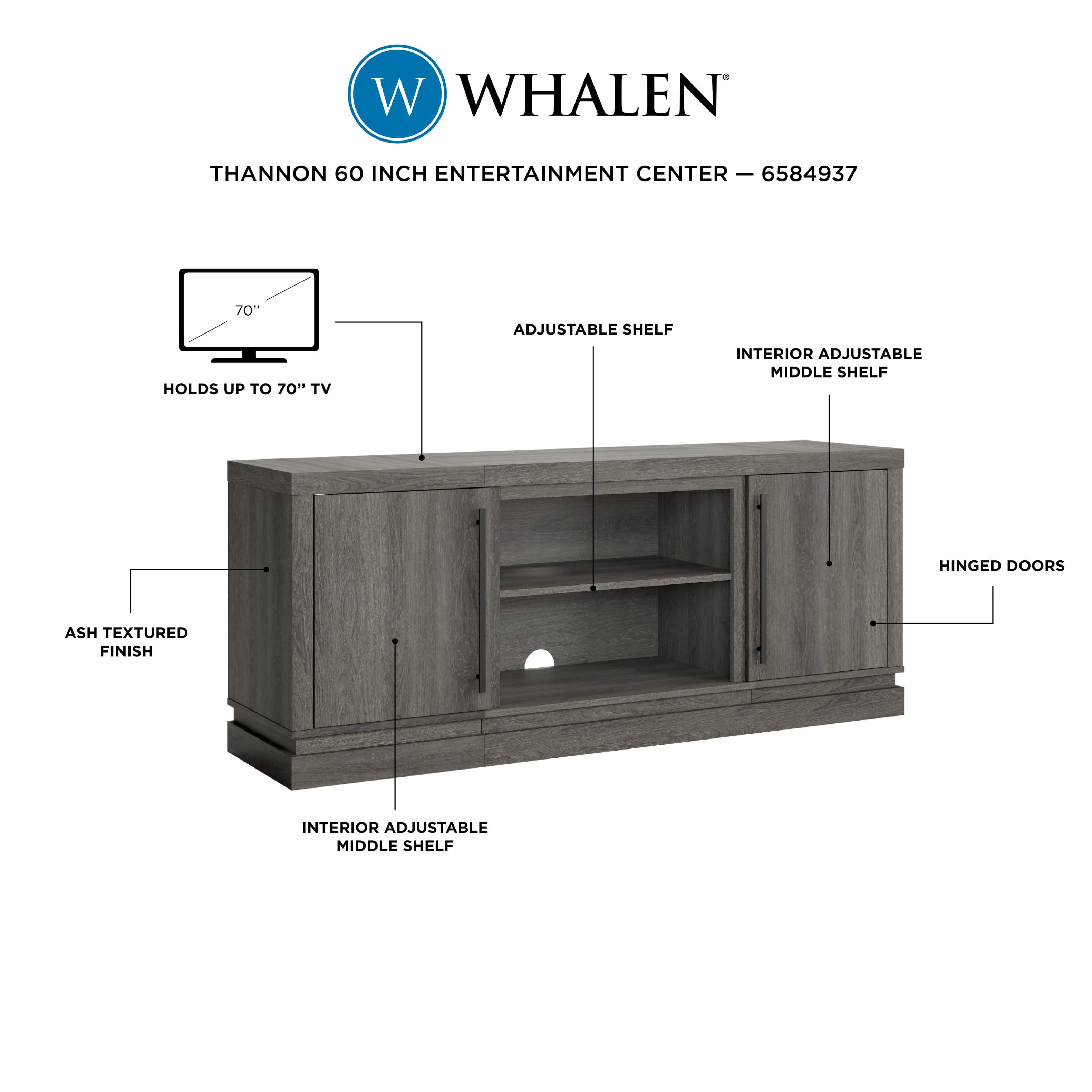 Whalen Furniture - Thannon 60" TV Console - Medium Ash Gray - Image 6