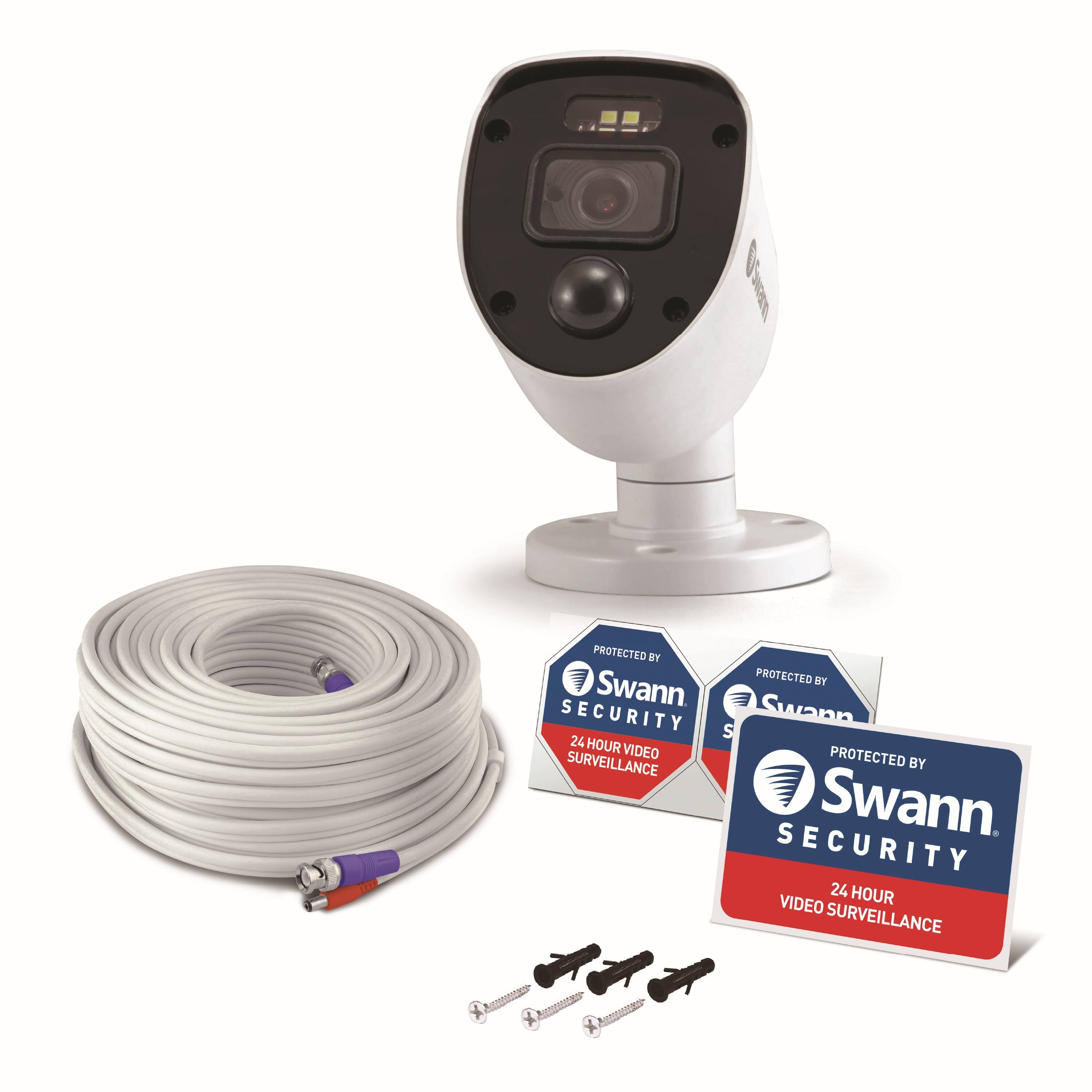 Swann - 1080p SwannForce™ Camera w/ Police Style Flashing Lights & Color Night Vision - White - Image 2