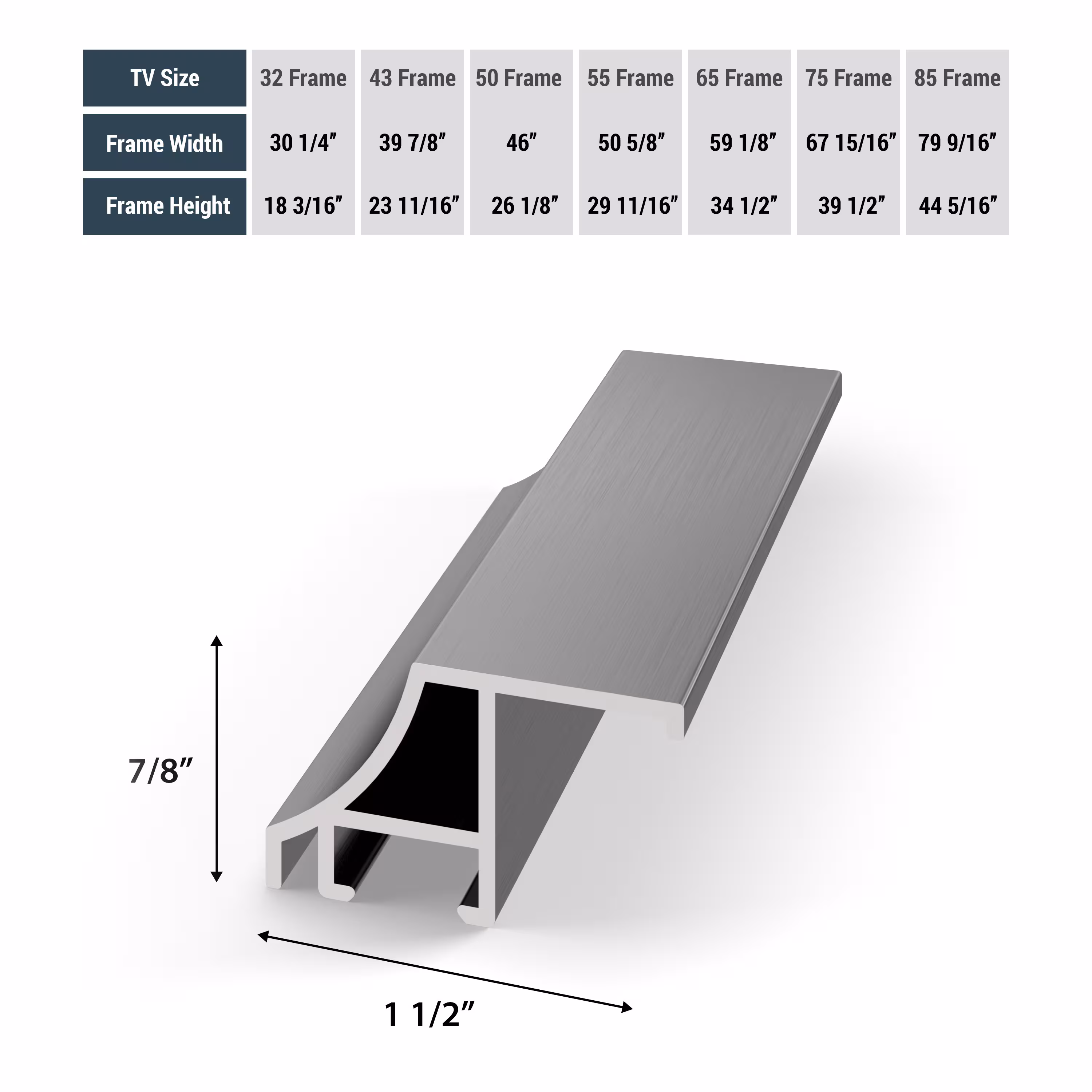 Deco TV Frames - Alloy Scoop Bezel for Samsung The Frame and Frame Pro TV - 65" - Graphite - Image 6