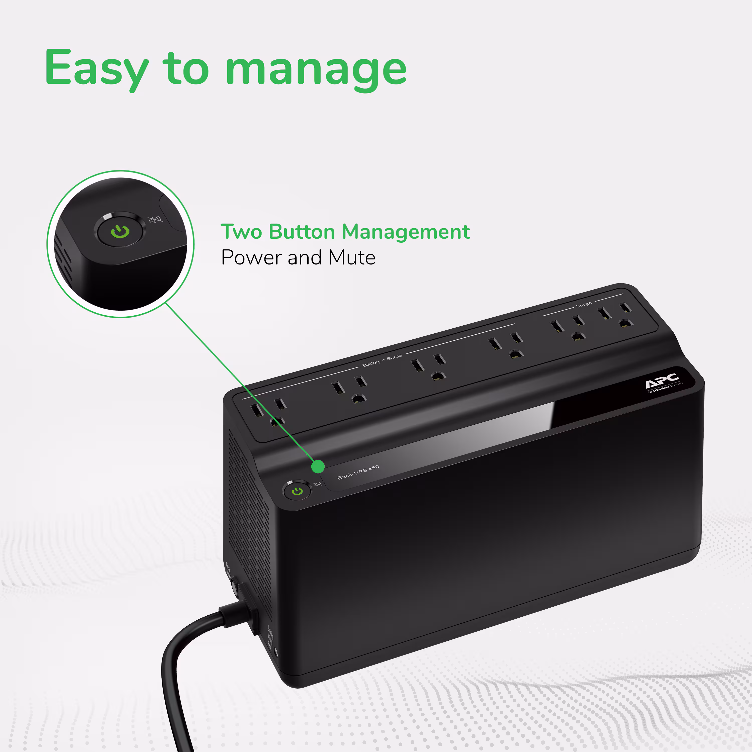 APC - Back-UPS Connect 450VA, 120V, 6 NEMA outlets (2 surge) - Black - Image 7