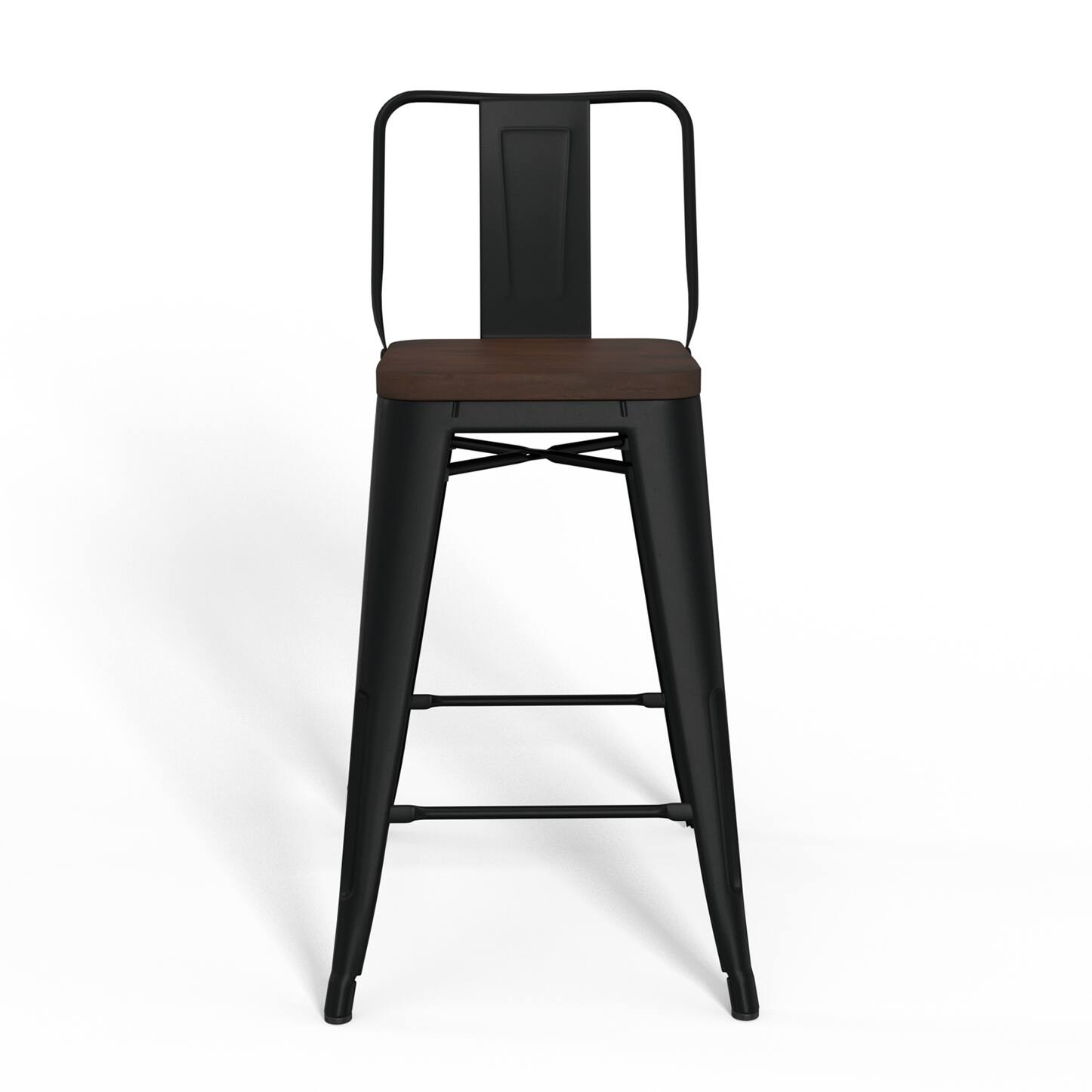 Simpli Home - Rayne Metal and Wood Counter Height Stool (Set of 4) - Black - Image 4