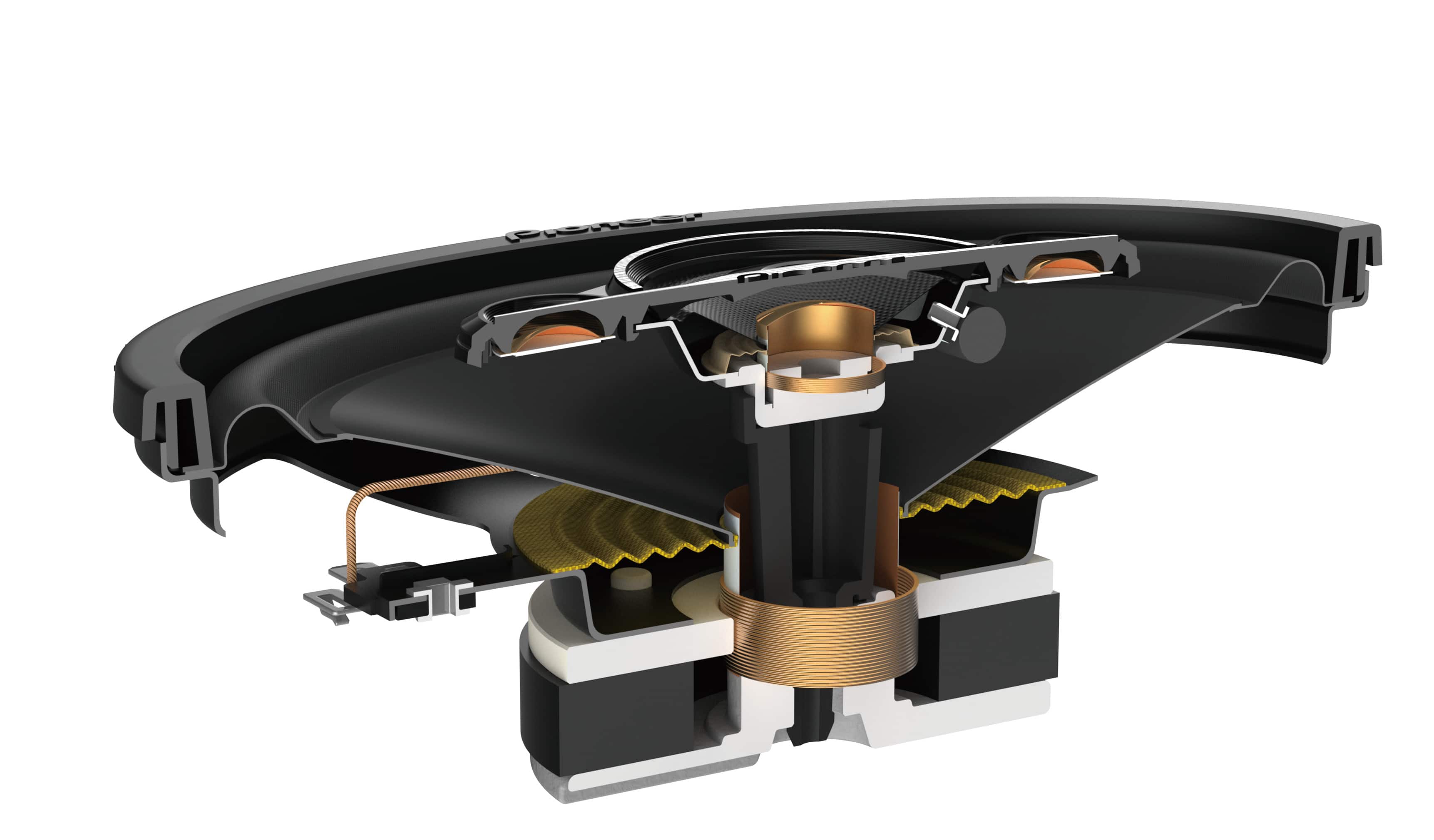 Pioneer - 4" x 6" 4-Way Car Speakers Carbon/Mica-reinforced IMPP cone (Pair) - Black - Image 3