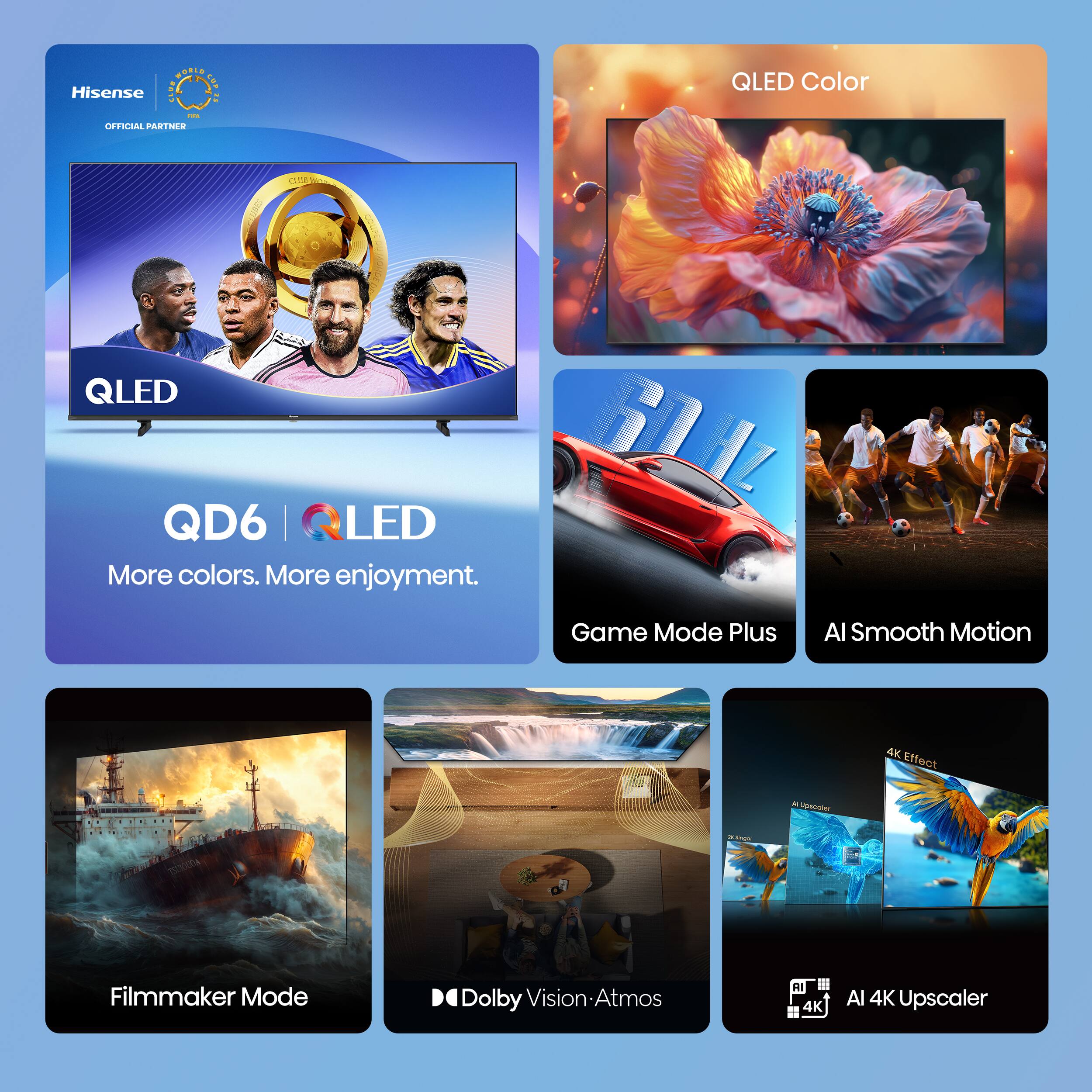 Hisense - 55" Class QD6 Series QLED 4K UHD HDR Smart Fire TV (2025) - Image 2
