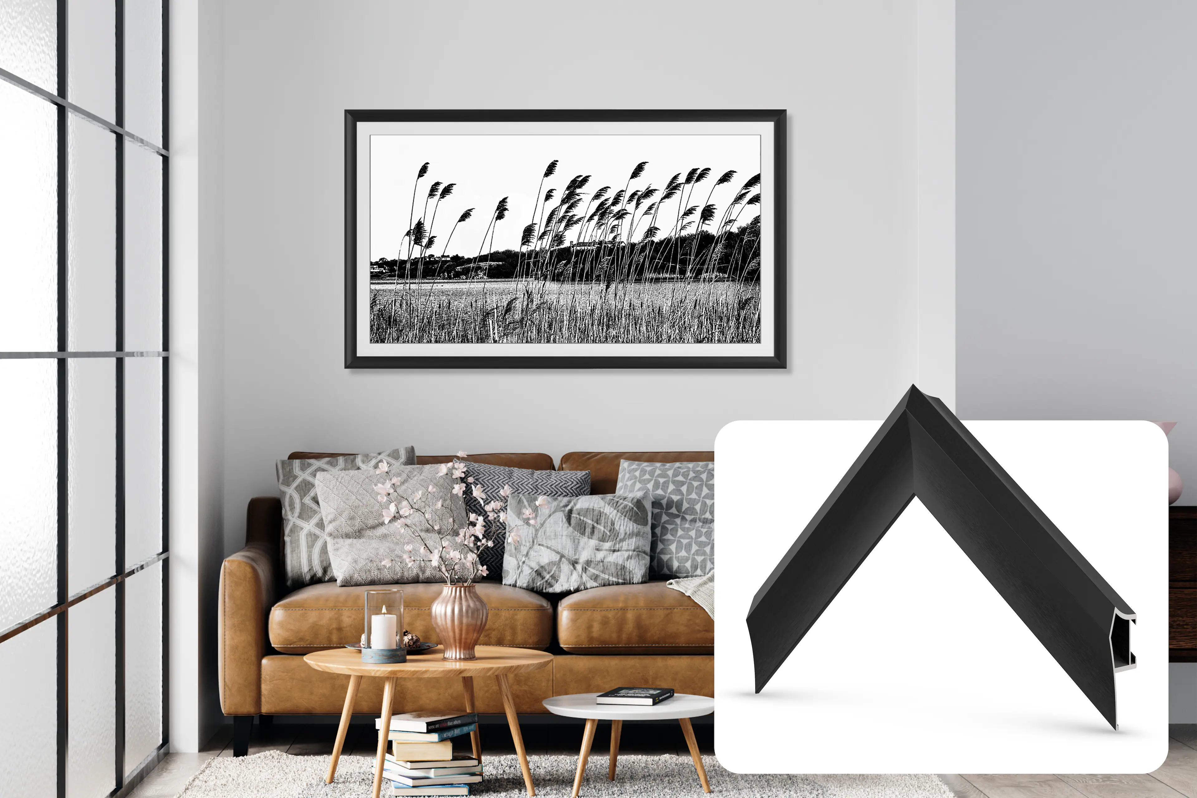 Deco TV Frames - Alloy Prismatic Bezel for Samsung The Frame TV - 65" - Anodized Black