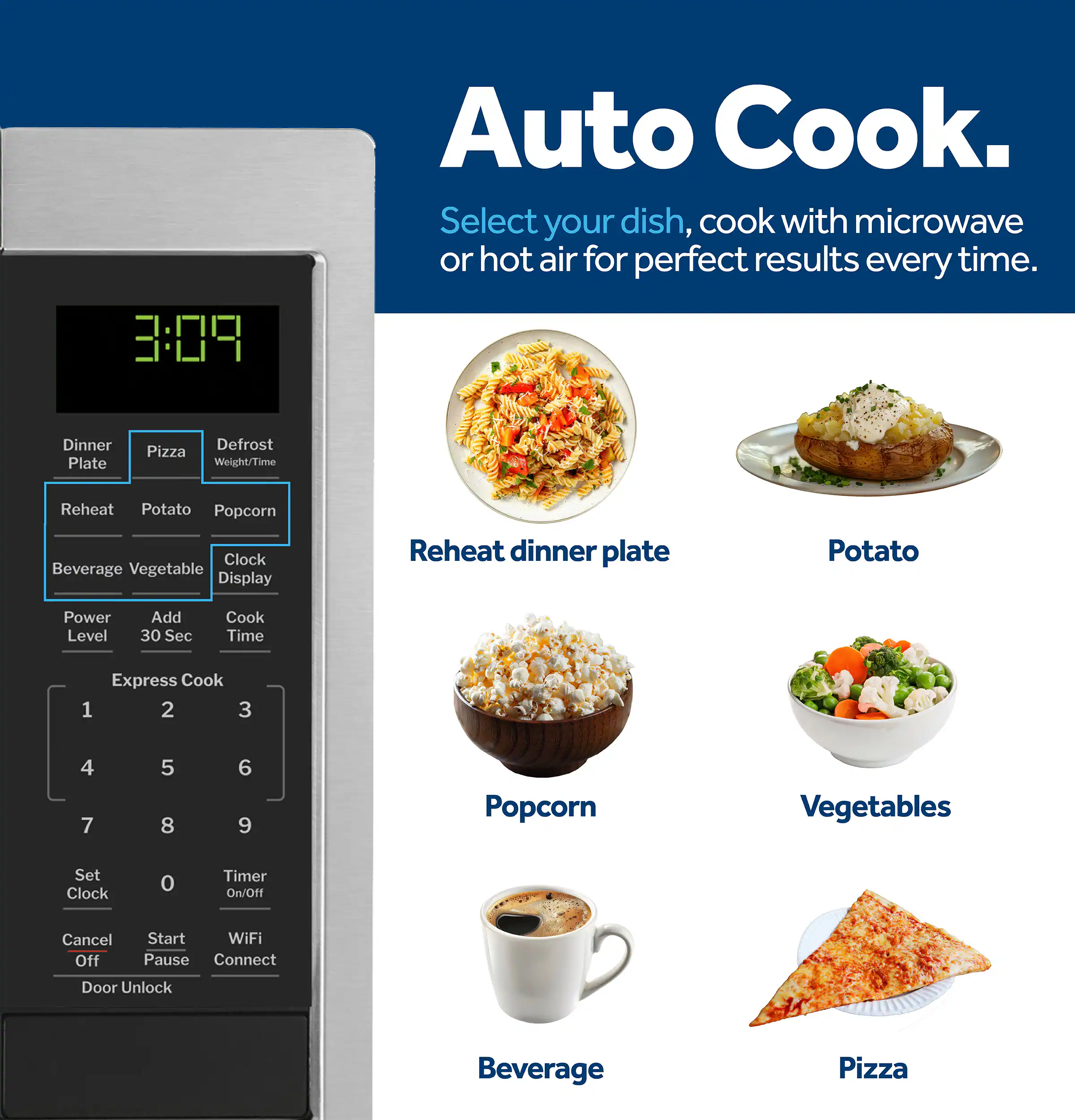GE - 0.9 Cu. Ft. Countertop Microwave with Scan-to-Cook Technology - Stainless Steel - Image 9