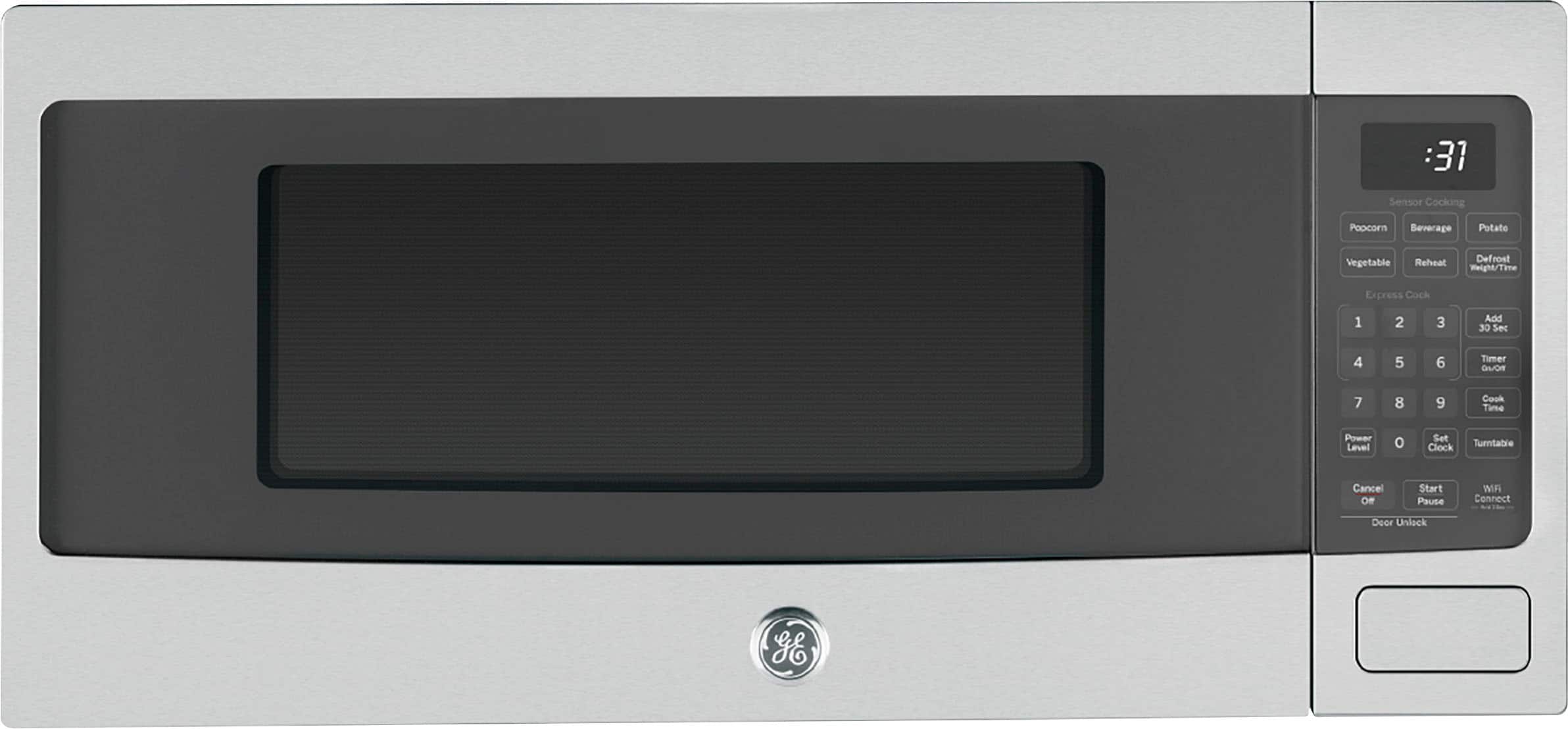GE Profile - 1.1 Cu. Ft. Countertop Microwave with Sensor Cooking and Built-In Capable Option - Stainless Steel