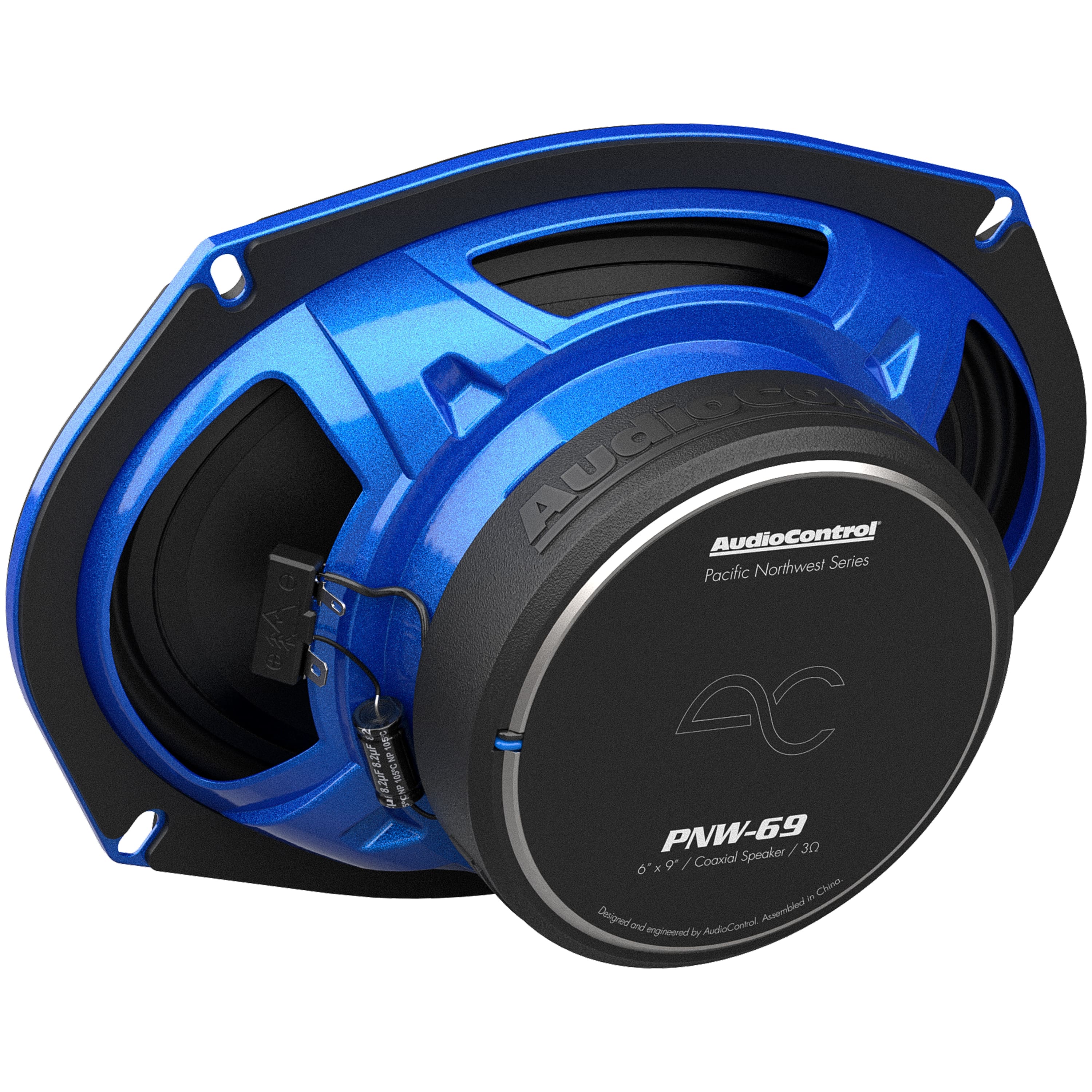 AudioControl - PNW Series 6" x 9” High-Fidelity Coaxial Speakers (Pair) - Black/Blue - Image 11