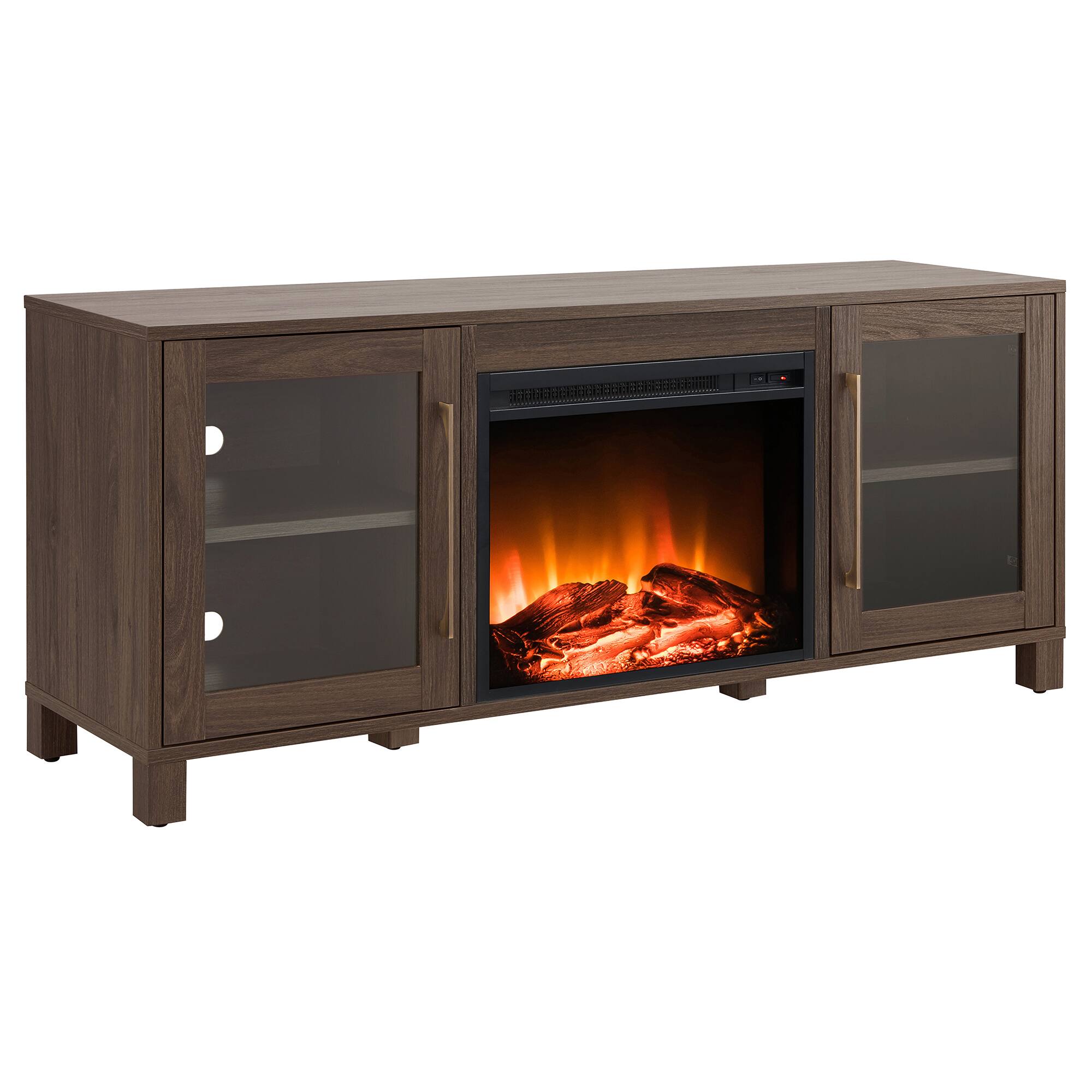 Camden&Wells - Quincy Log Fireplace TV Stand for Most TVs up to 65" - Alder Brown - Image 2