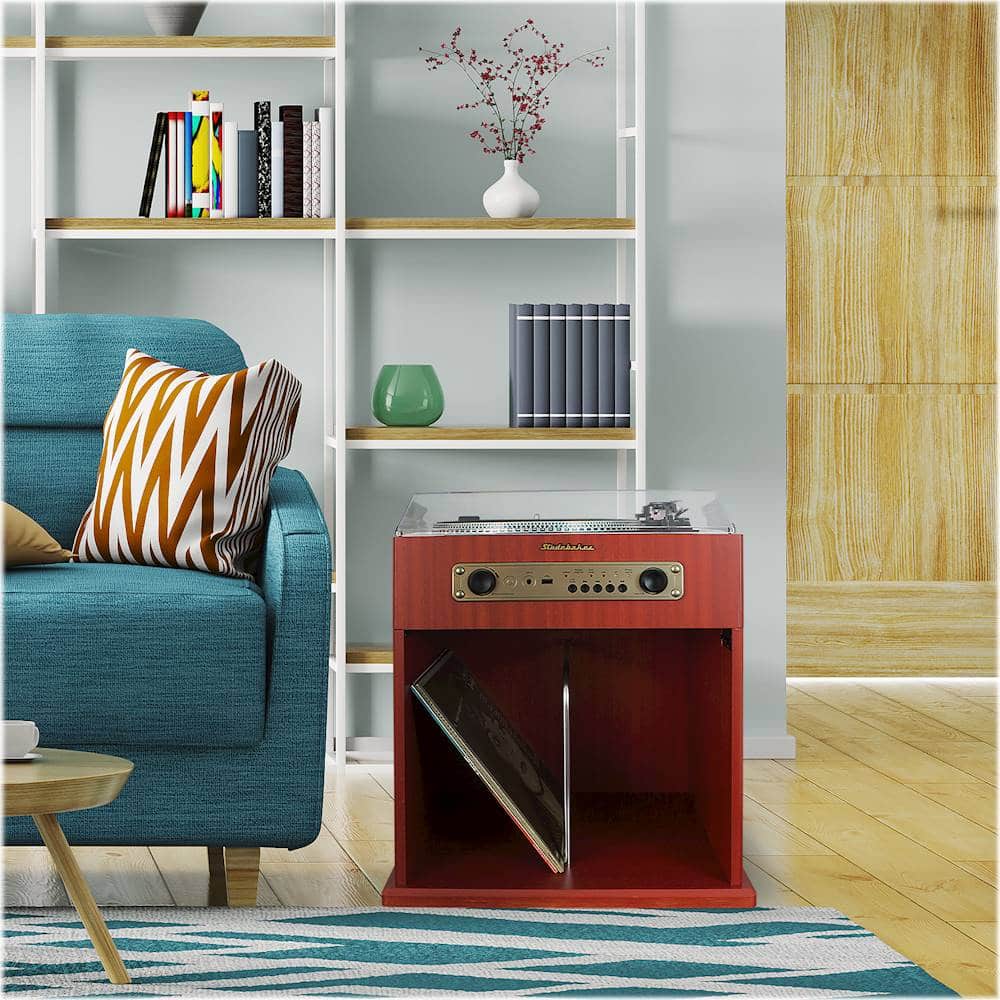 Spectra - SB6059 Bluetooth Stereo Turntable with Storage - Brown - Image 4