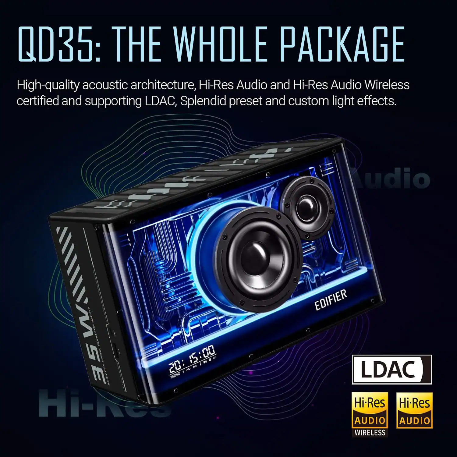 Edifier - QD35 40W Bluetooth Speaker with 35W GaN Charger (Each) - Multi - Image 7