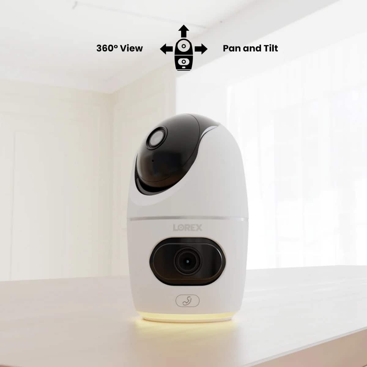 Lorex - 2K Dual Lens Indoor Pan-Tilt Wi-Fi Security Camera - White - Image 4