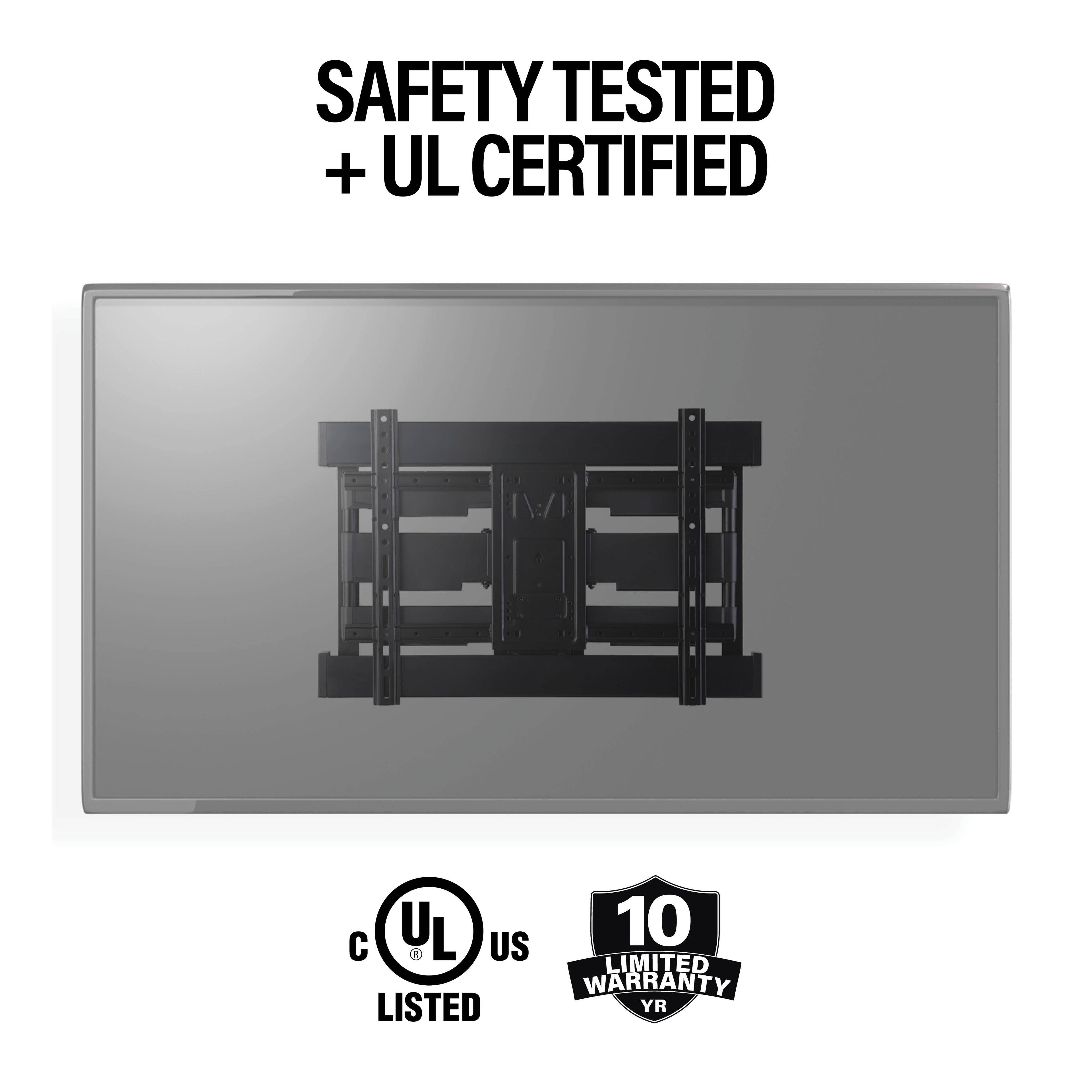 SANUS Elite - Super Slim Full-Motion TV Wall Mount for TVs 40"-90" - Low Profile - Sits 1.6" From the Wall With 20" of Extension - Black - Image 15