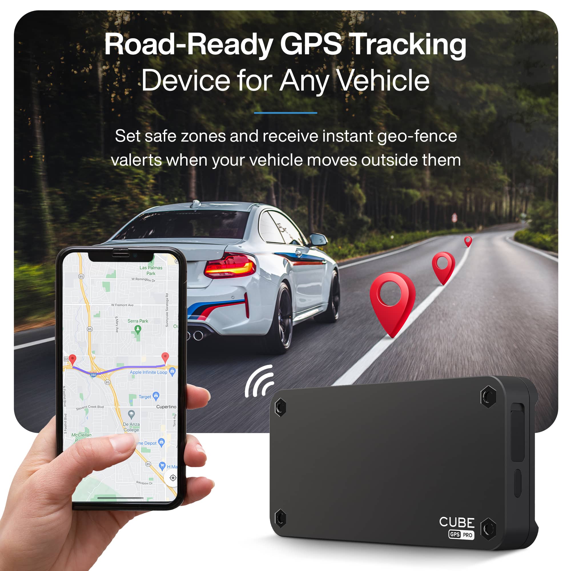 Cube - GPS Vehicle Tracker with magnetic base and one year rechargeable battery - Black - Image 9