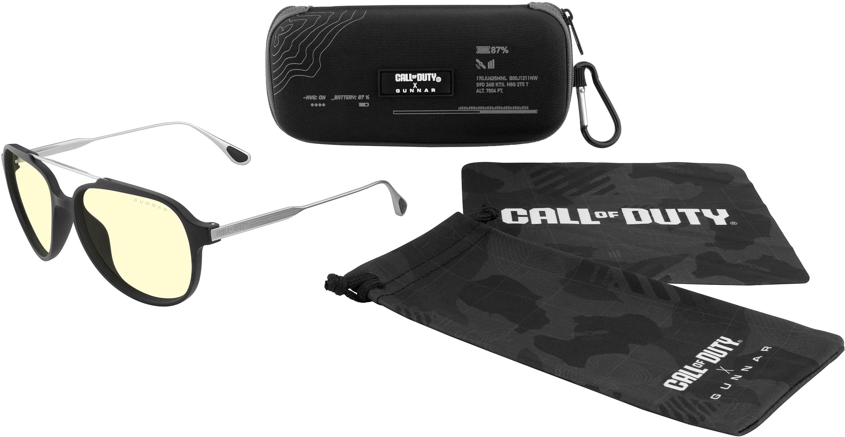 GUNNAR - Ghost Computer Glasses with Blue Light Reduction , Amber/Sun Shift Lenses - Onyx/Mercury