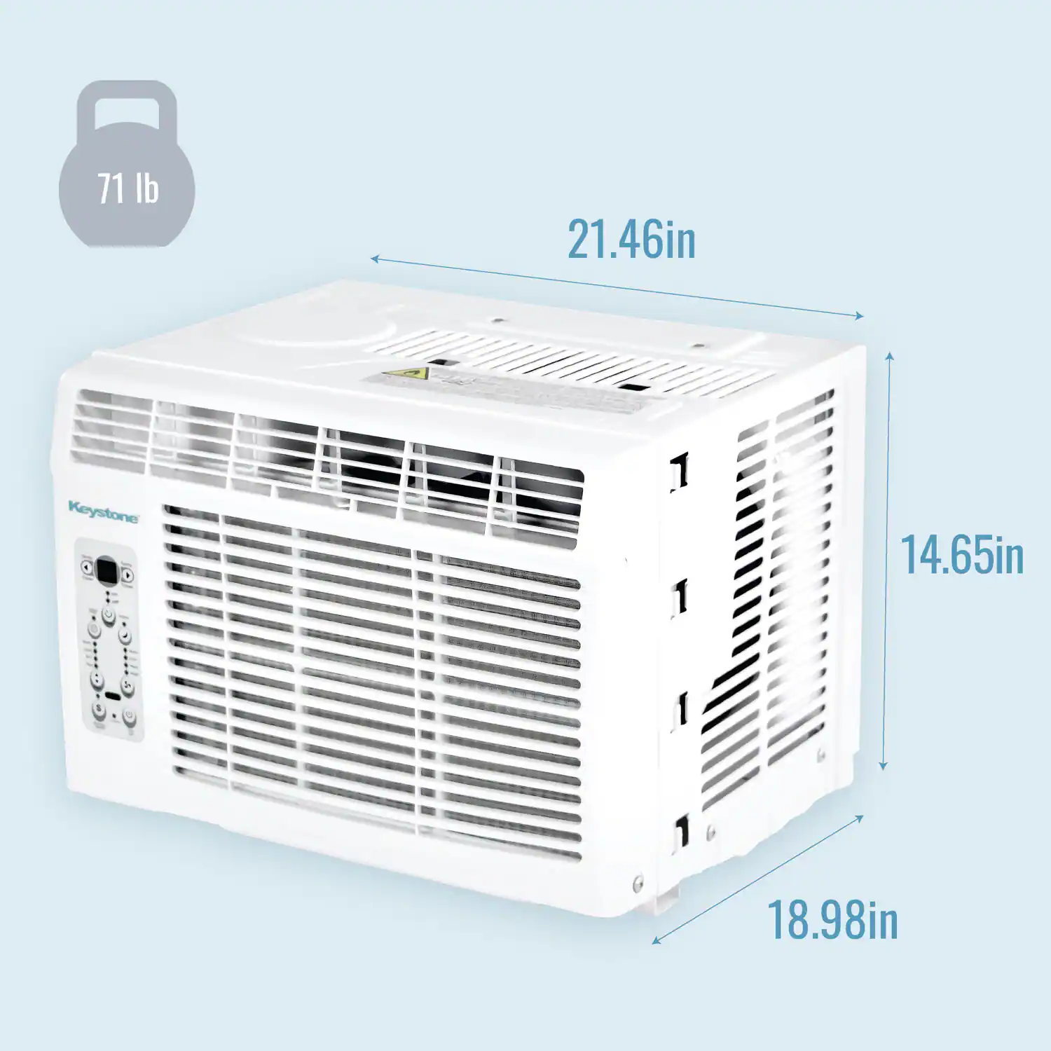 Keystone - 650 Sq. Ft 14,500 BTU Window Air Conditioner - White - Image 2