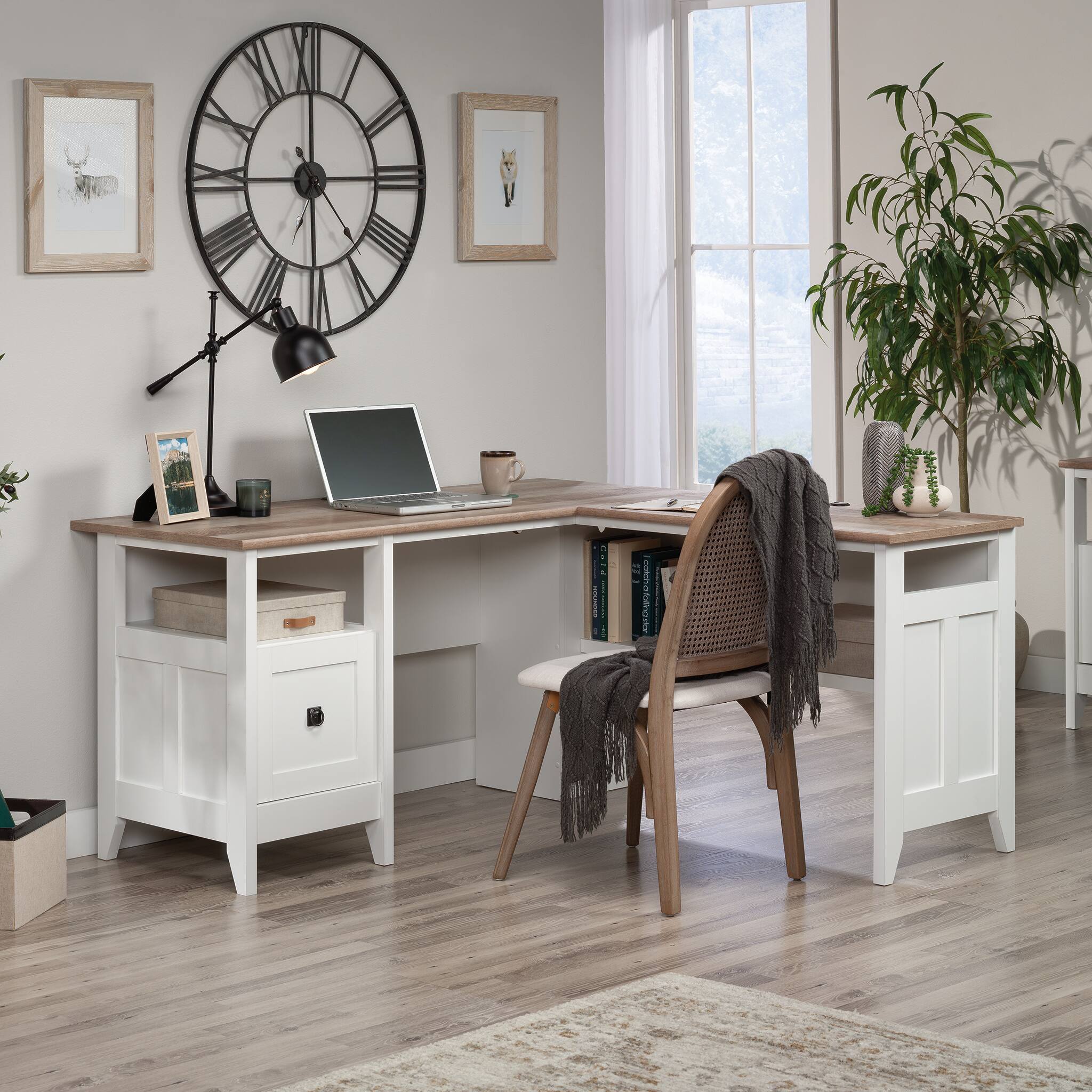 Sauder - August Hill L-Desk - Soft White - Image 2