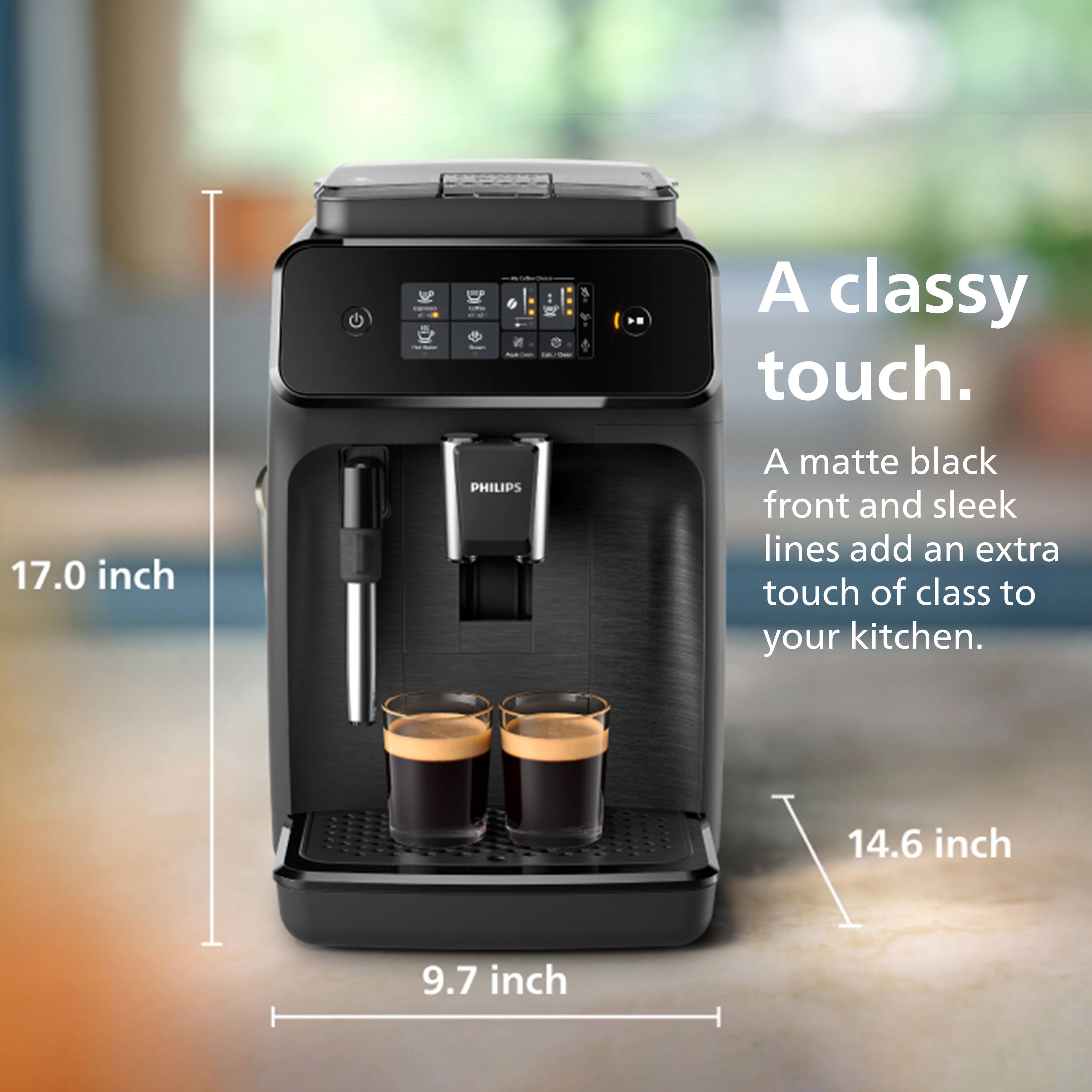 Philips - 1200 Fully Automatic Espresso and Coffee Machine with Milk Frother - Black - Image 15