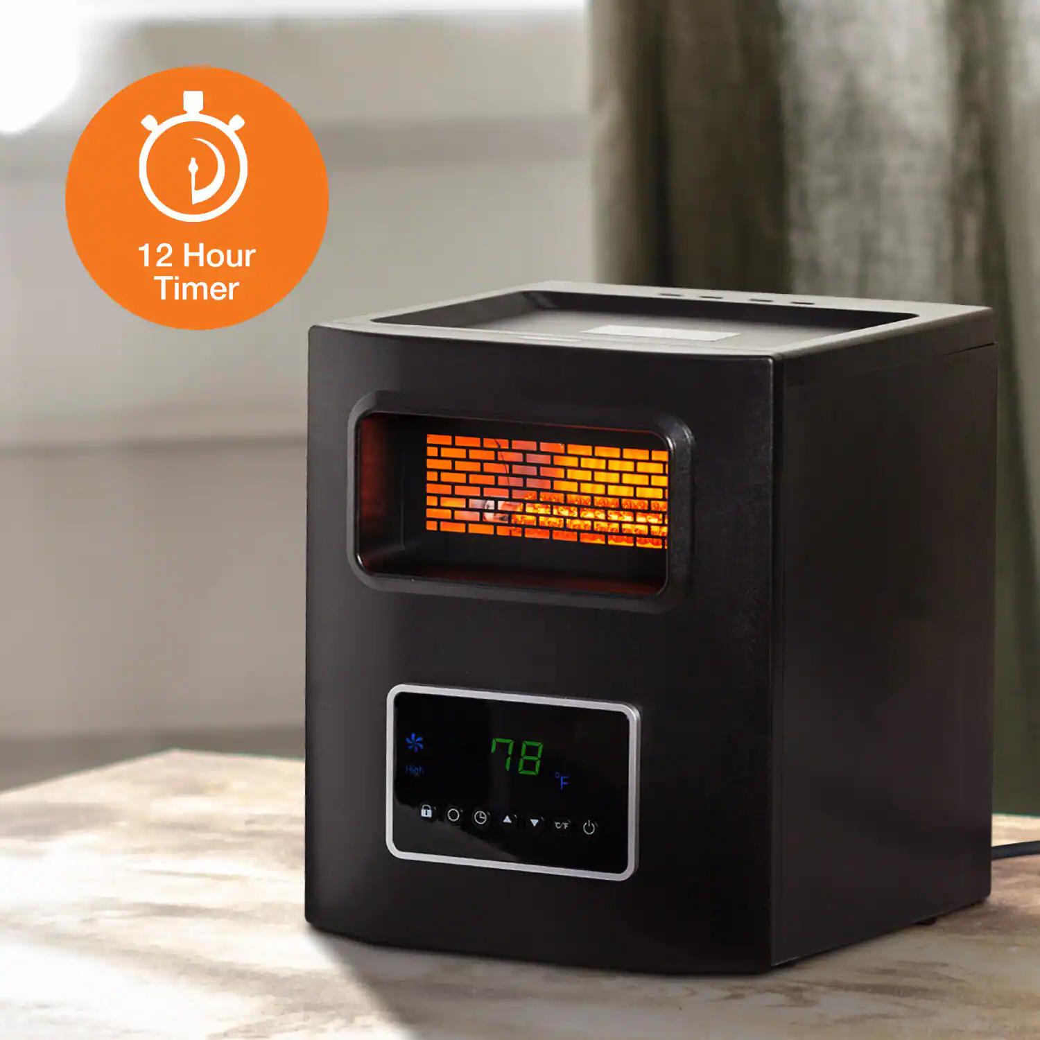 Lifesmart - 4-Wrapped Element Infrared Heater with USB Charging - Black - Image 6