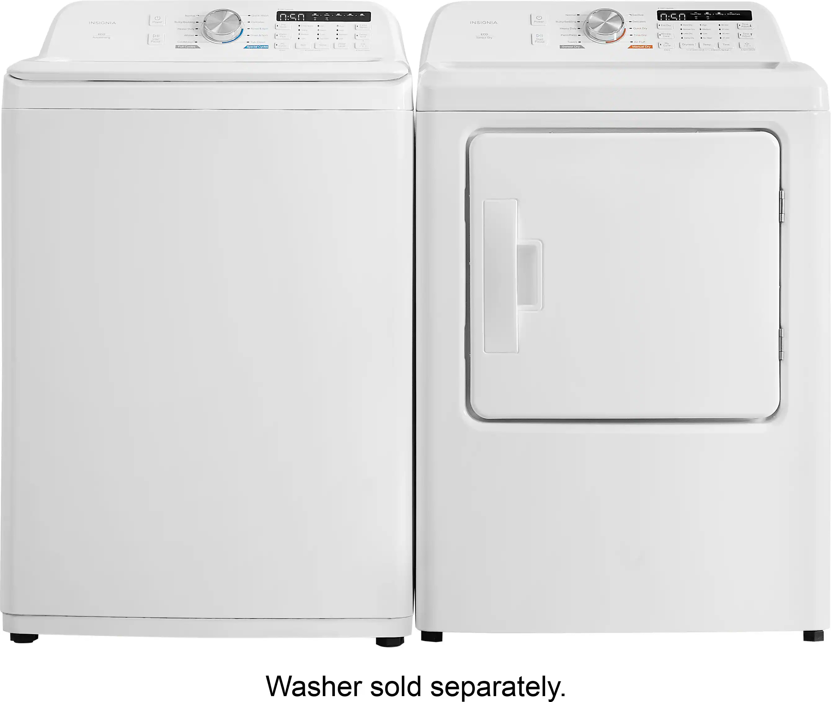 Insignia™ - 7 Cu. Ft. Electric Dryer with Sensor Dry - White - Image 9