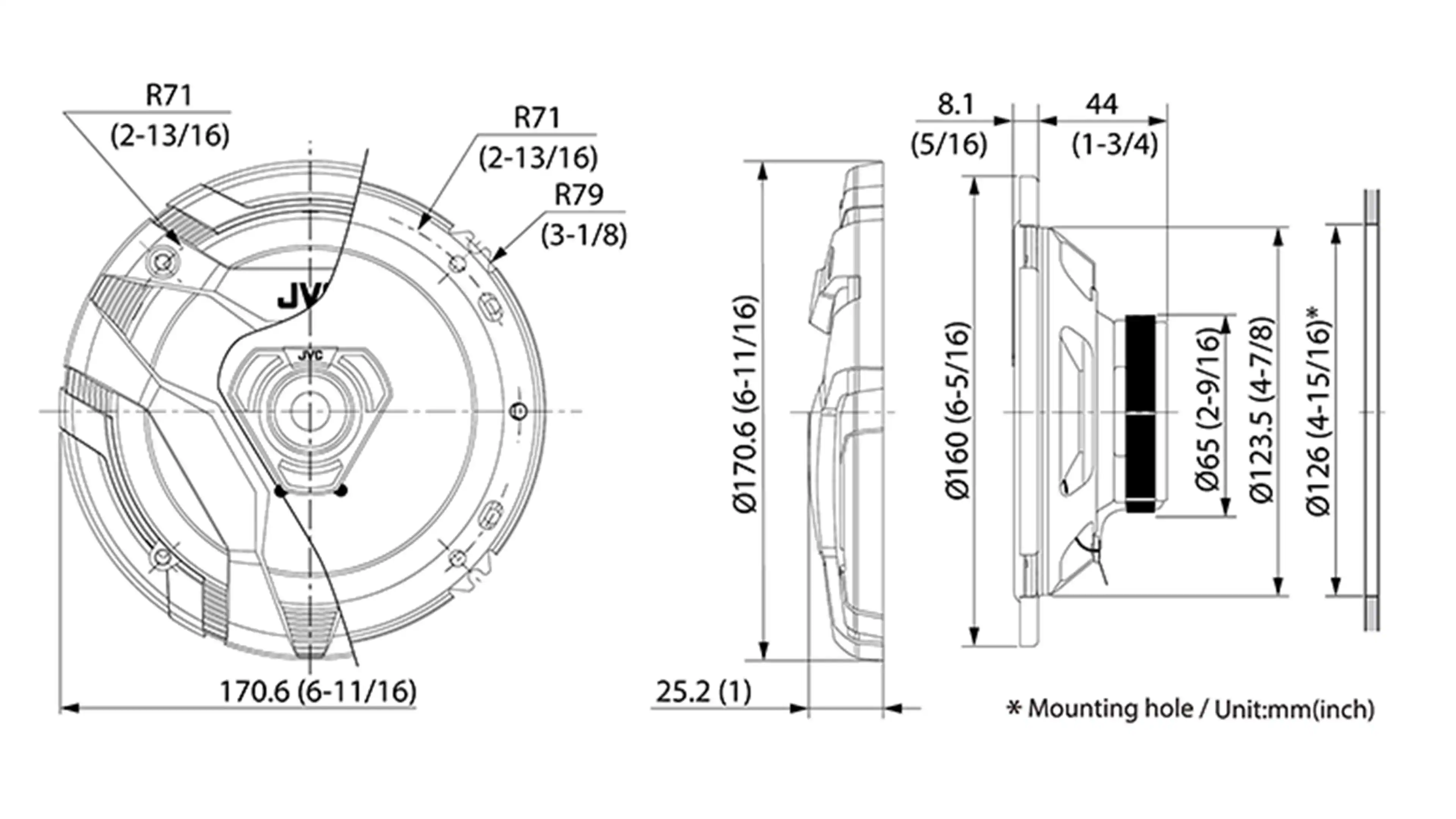 JVC - DF Series 6-1/2" 2-Way Direct Fit Car Speakers 300 Watts Max - Black - Image 8