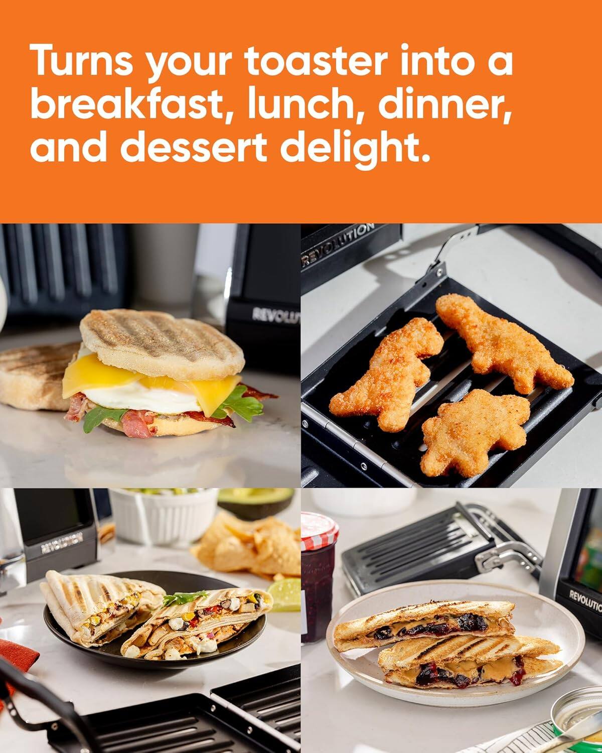 Revolution Cooking - Toastie Press (Works With All Toasters) Conveniently Toast Delicious Quesadillas, Paninis, and Grilled Cheese - Black - Image 7