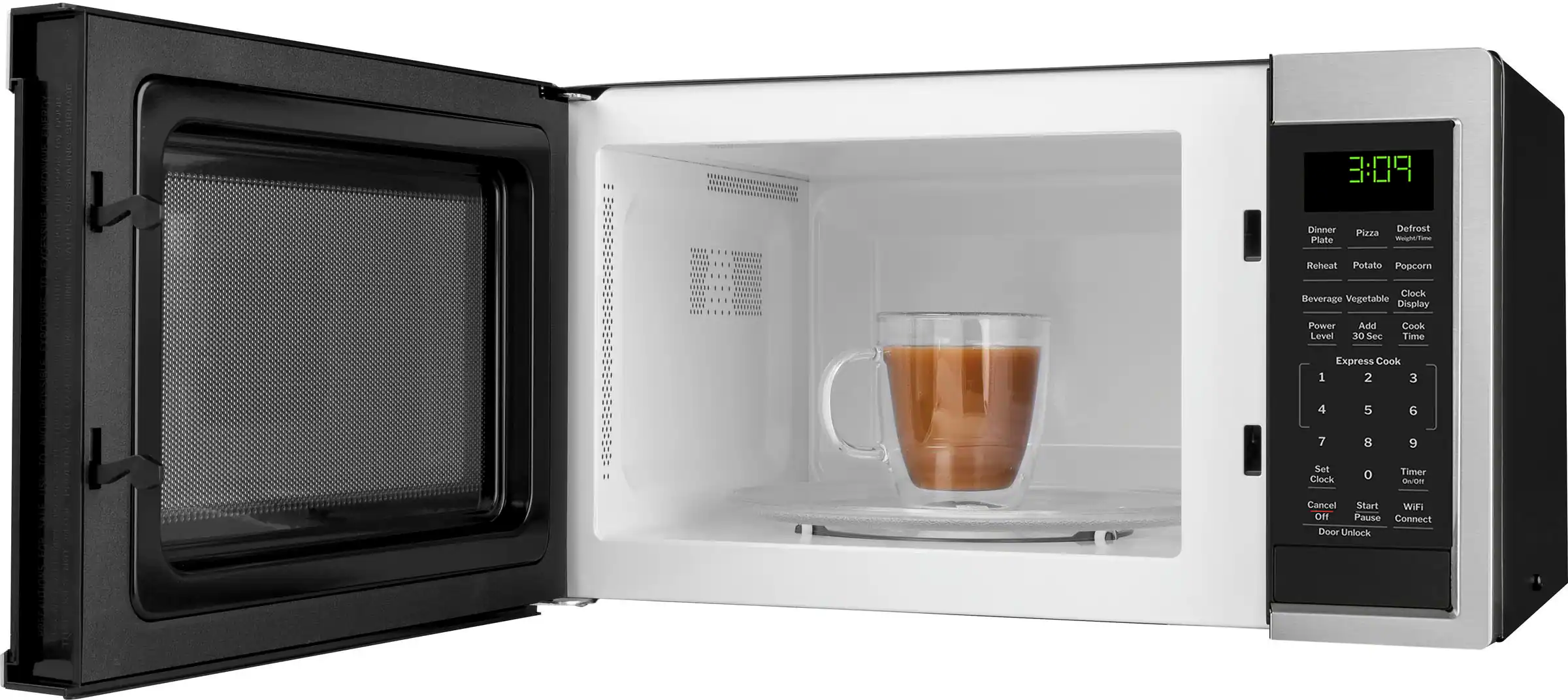 GE - 0.9 Cu. Ft. Countertop Microwave with Scan-to-Cook Technology - Stainless Steel - Image 15