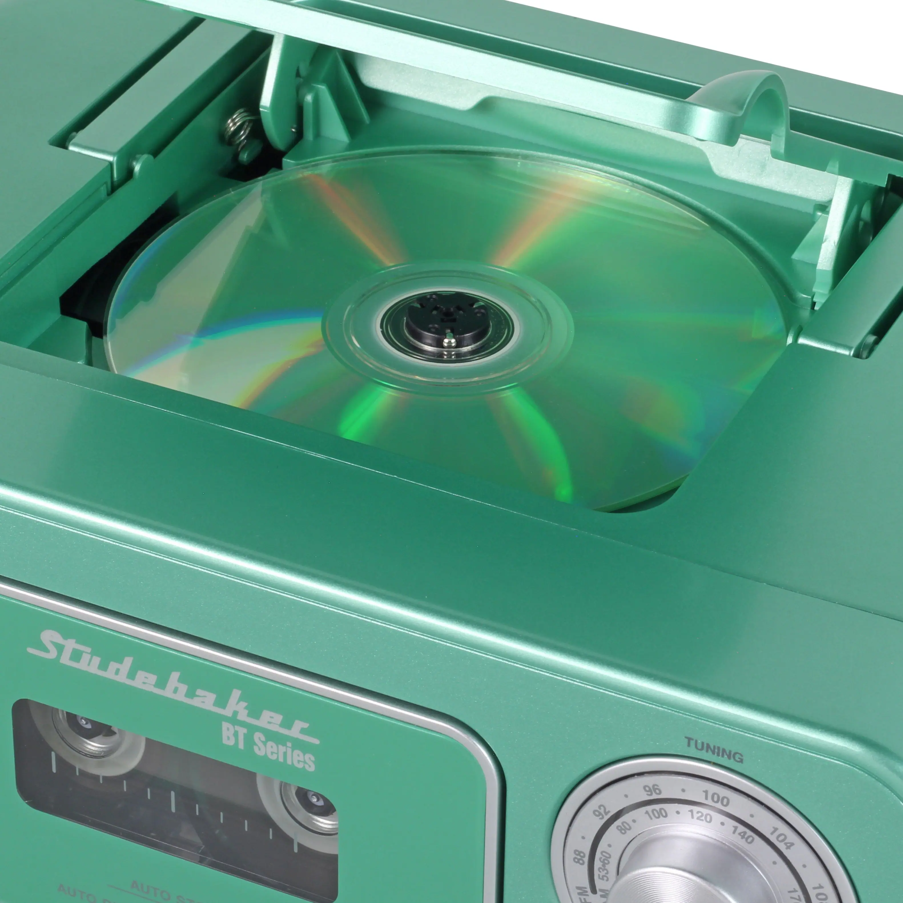 Studebaker - BT Series Portable Bluetooth CD Player with AM/FM Stereo - Teal - Image 4