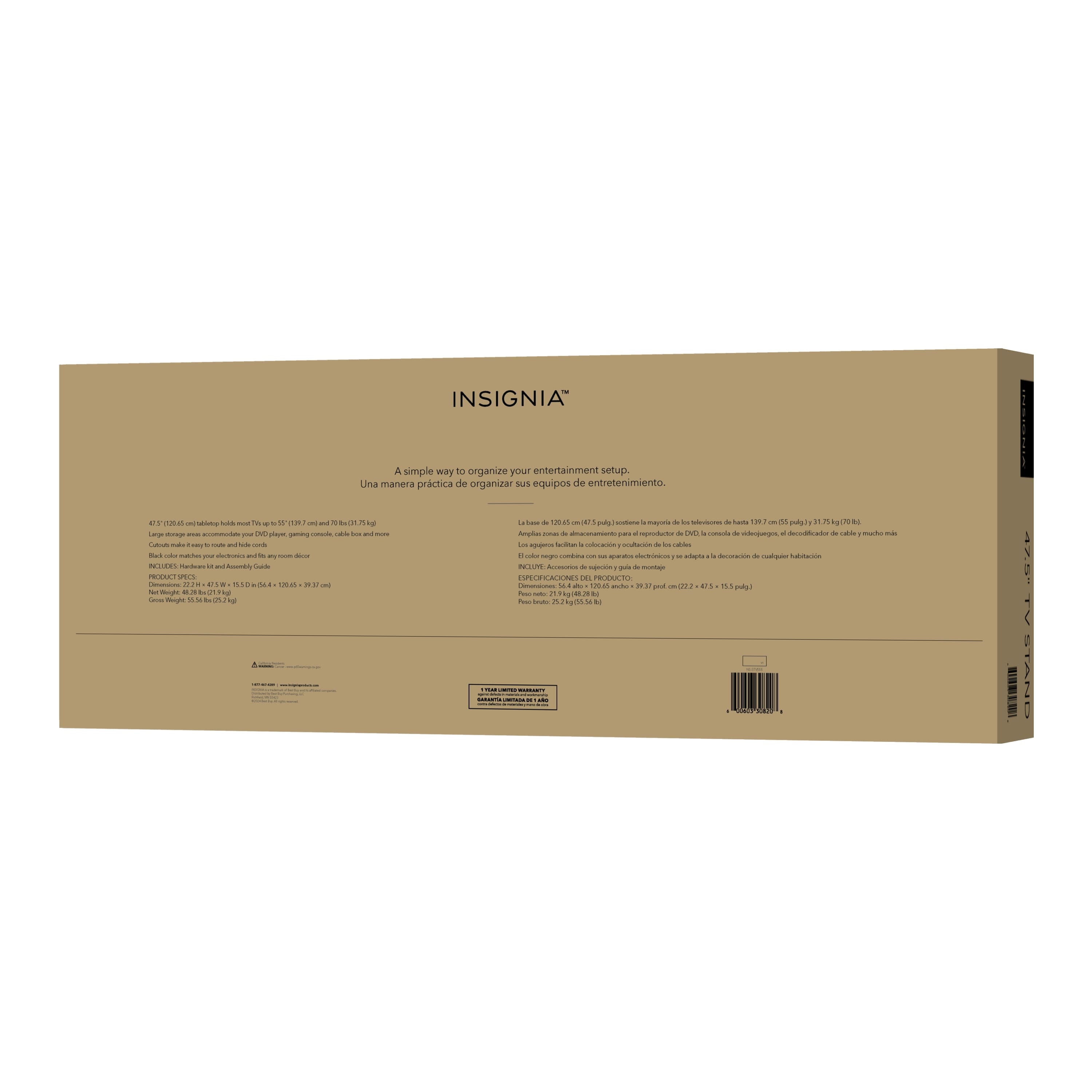 Insignia™ - TV Stand for Most TVs Up to 55” - Black - Image 10