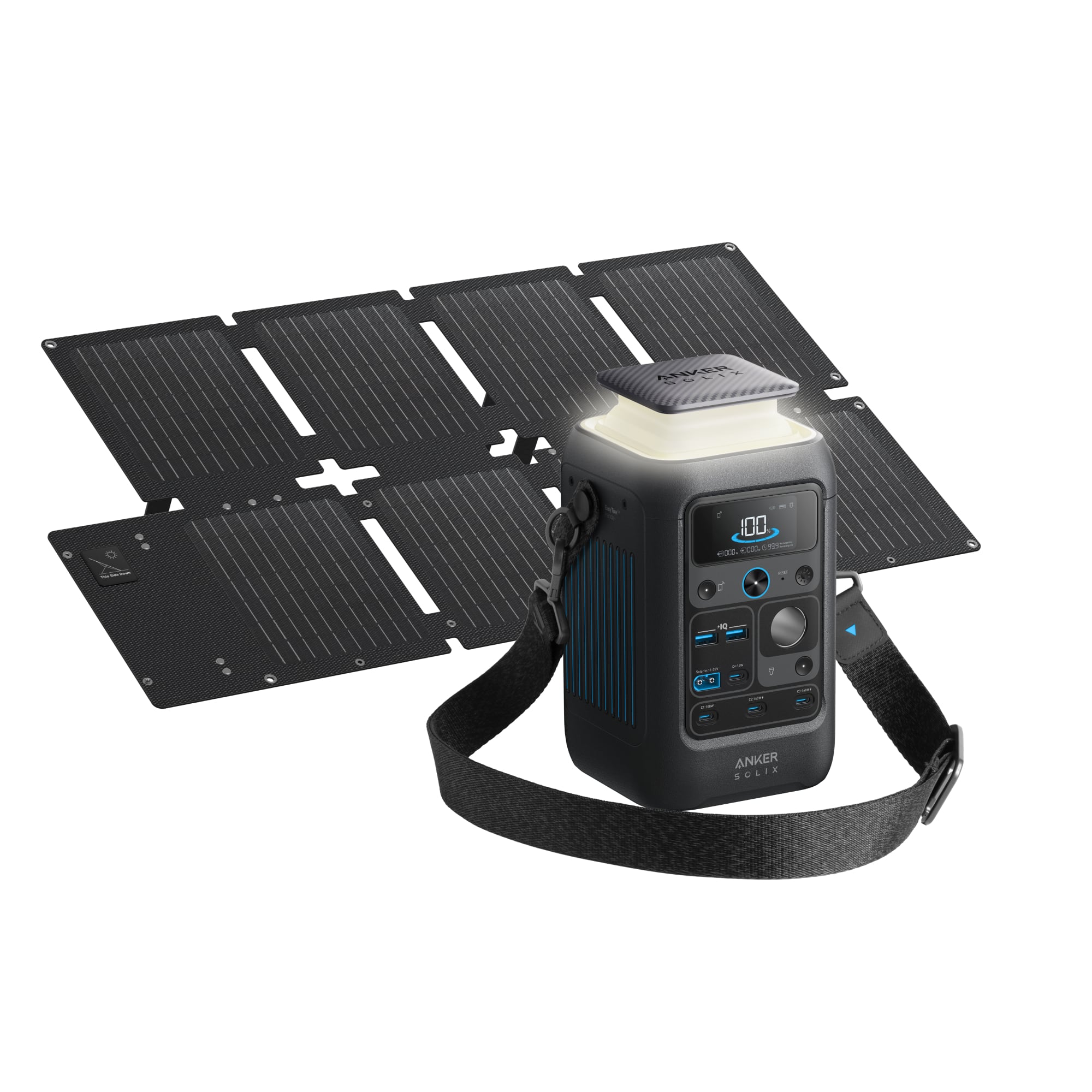 Anker - SOLIX C300X DC Solar Generator 288Wh (90,000mAh)/300W 2-in-1 Power Pack for Outdoor Camping (288 Wh Capacity) - Black
