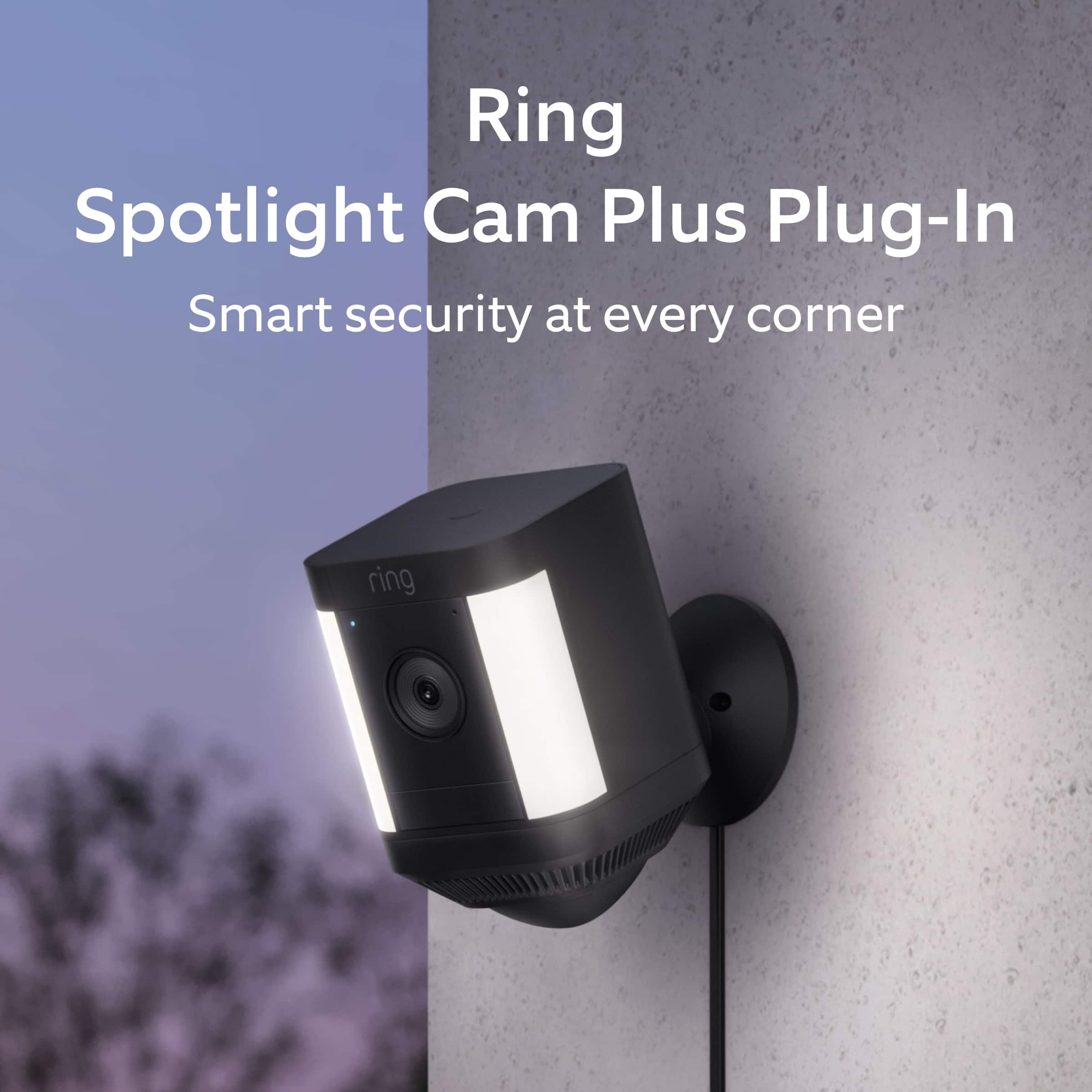 Ring - Spotlight Cam Plus Outdoor/Indoor 1080p Plug-In Surveillance Camera - Black - Image 2