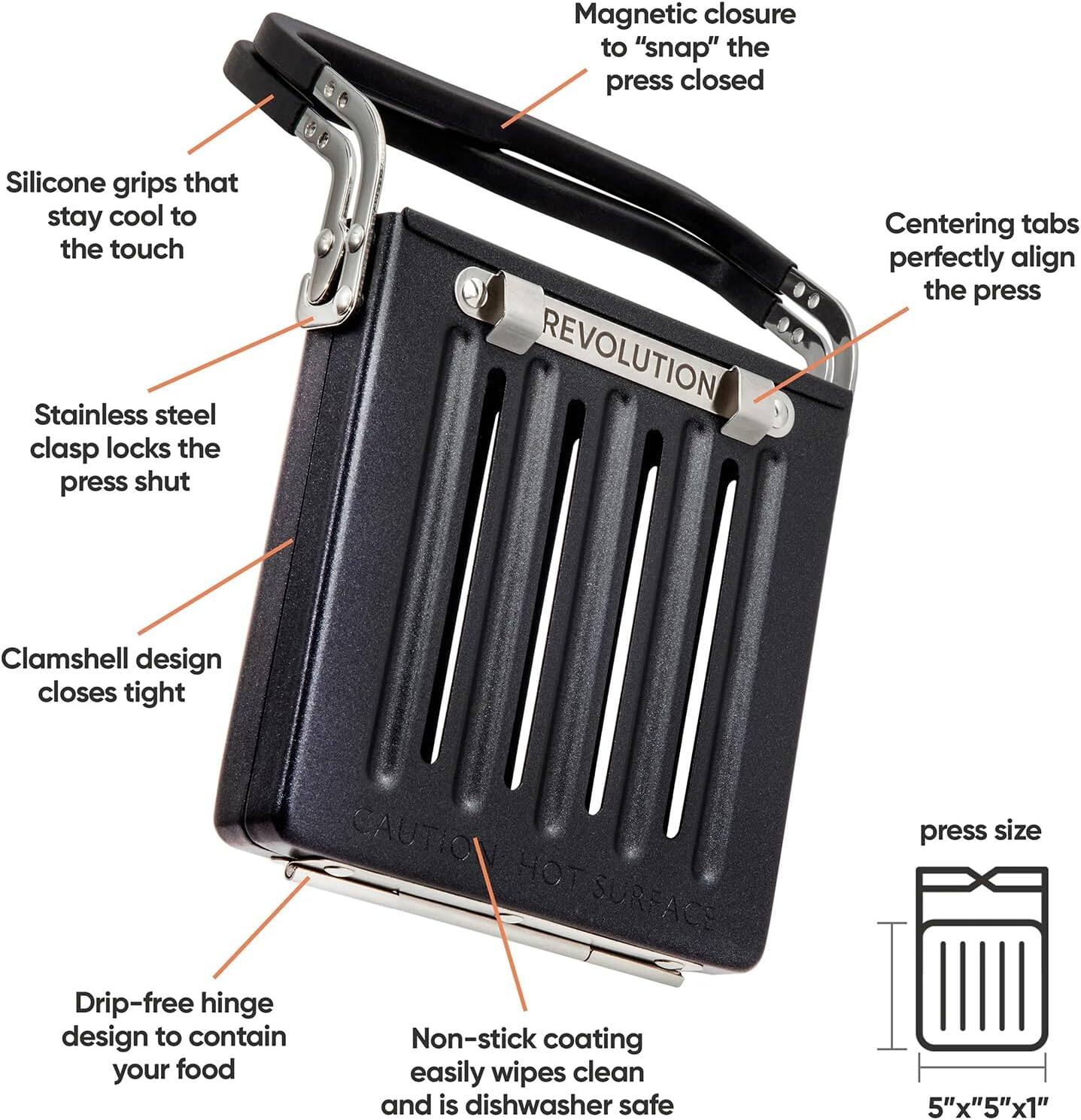 Revolution Cooking - Toastie Press (Works With All Toasters) Conveniently Toast Delicious Quesadillas, Paninis, and Grilled Cheese - Black - Image 3