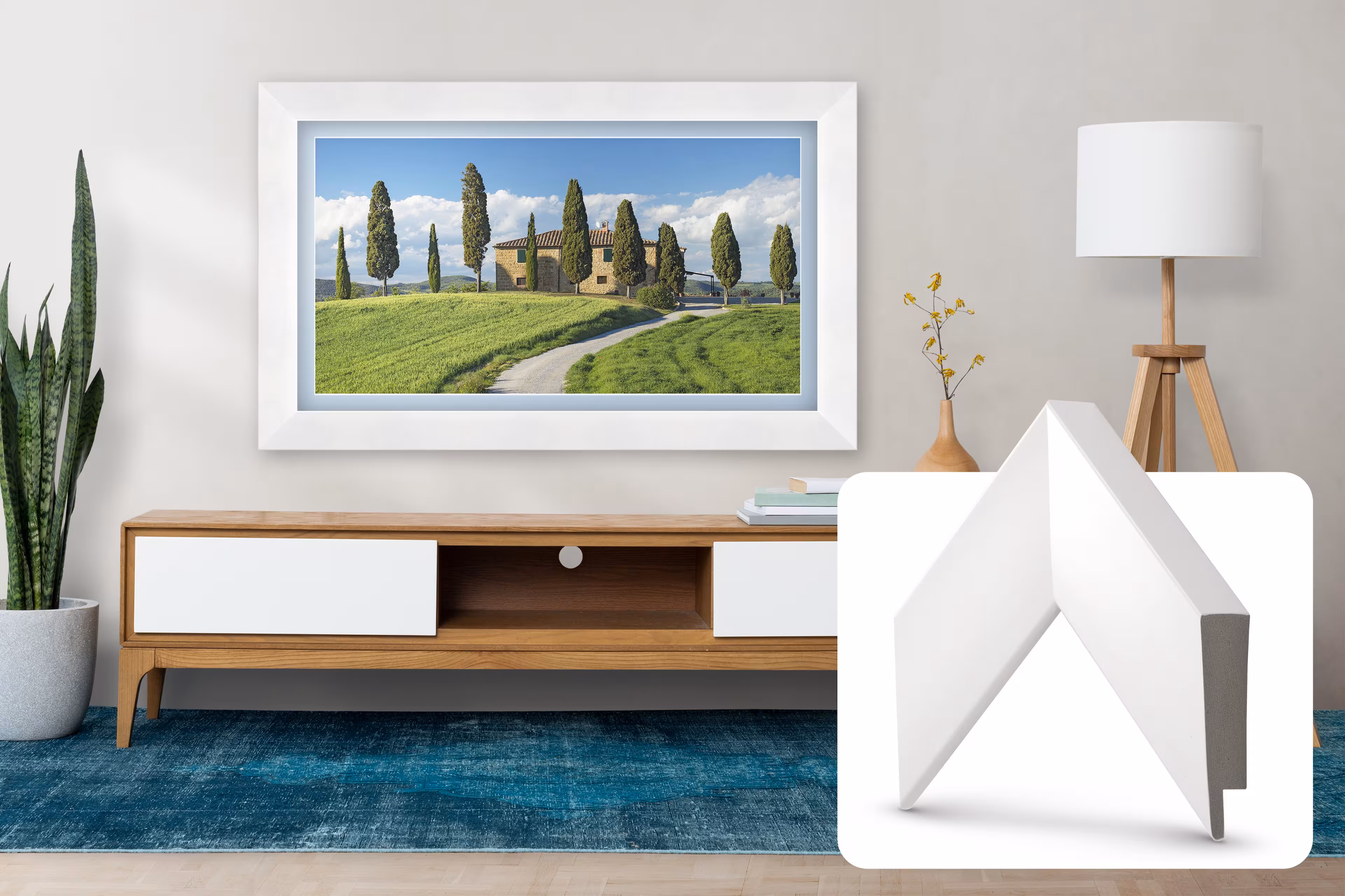 Deco TV Frames - Premiere Bezel for Samsung the Frame TV - 43" - Gloss White