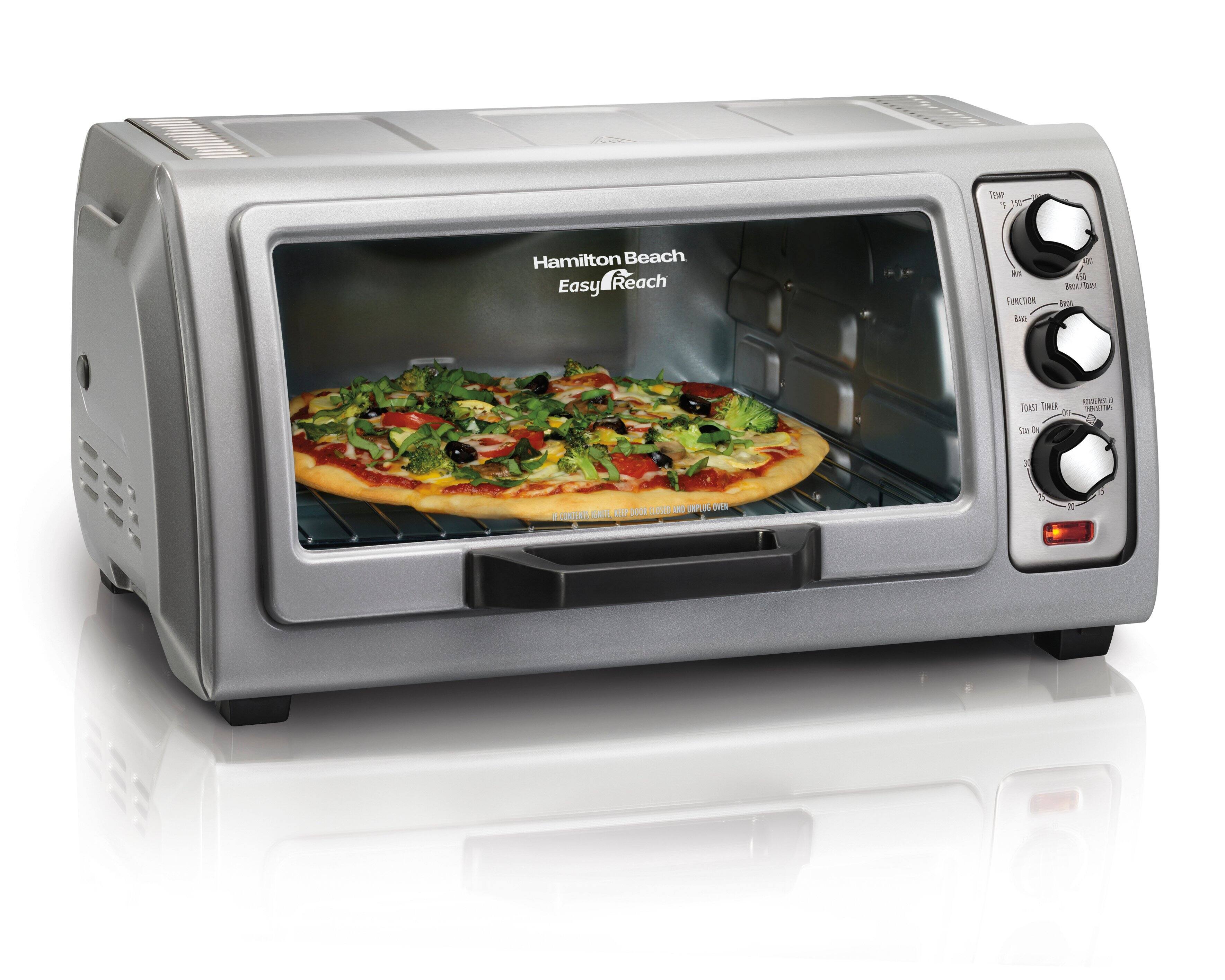 Hamilton Beach - Easy Reach Toaster Oven with Roll-Top Door - Silver - Image 2
